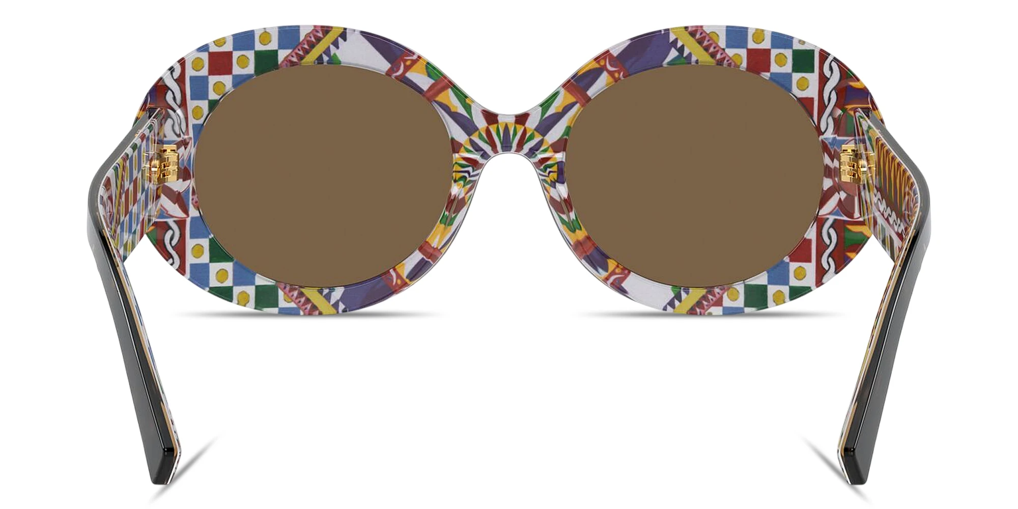 Shop Dolce & Gabbana Oval Sunglasses in Havana online.