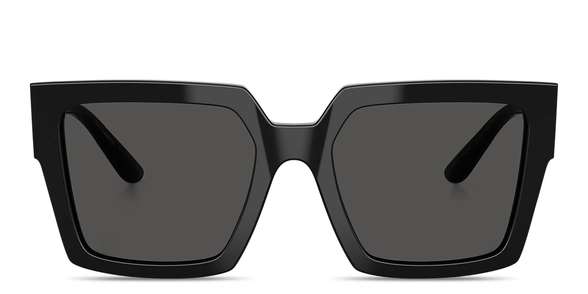 Shop Dolce & Gabbana Rhinestone DG Logo Square Sunglasses in Black online.