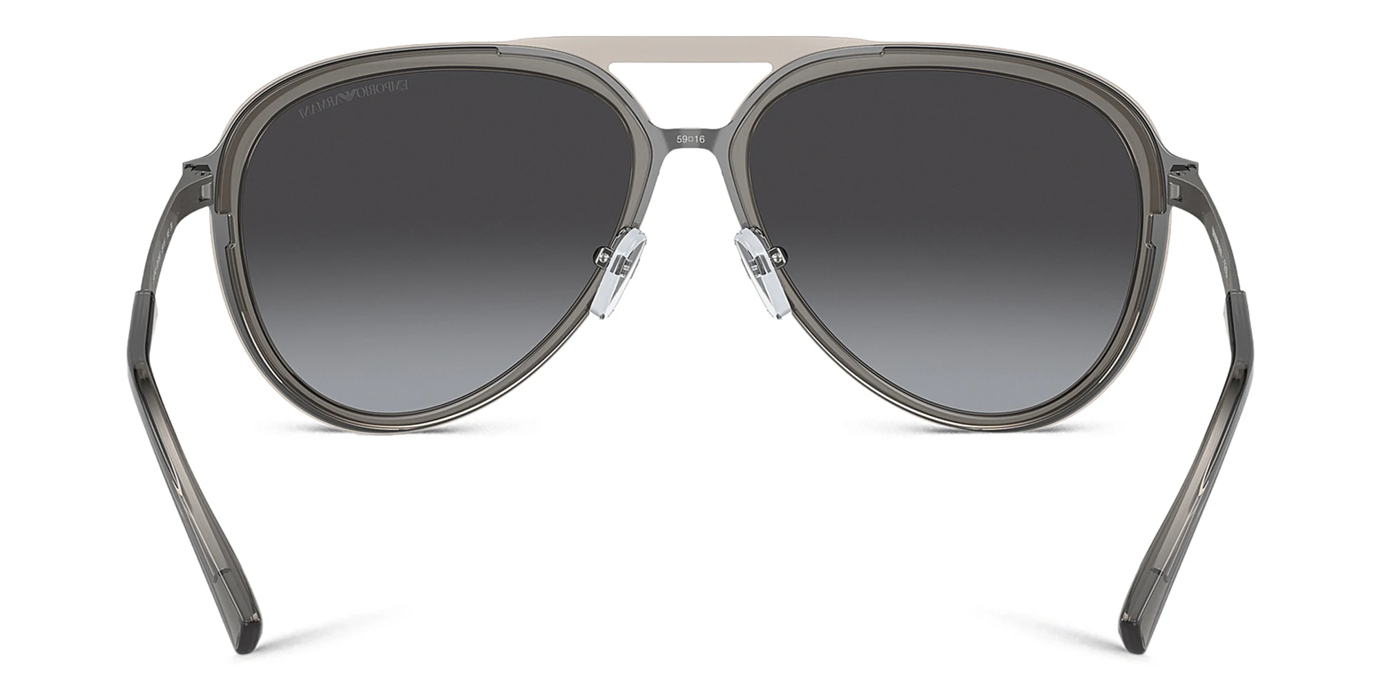 Shop Emporio Armani Pilot Sunglasses in Shiny Transparent Smoke online.