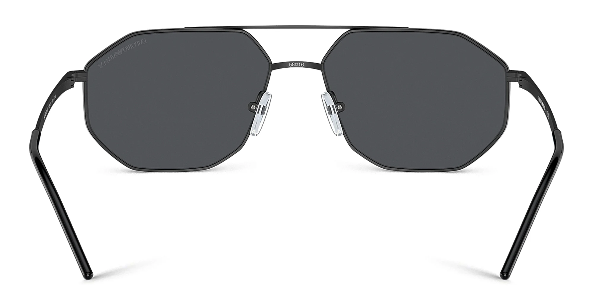 Shop Emporio Armani Irregular Sunglasses in Matte Black online.