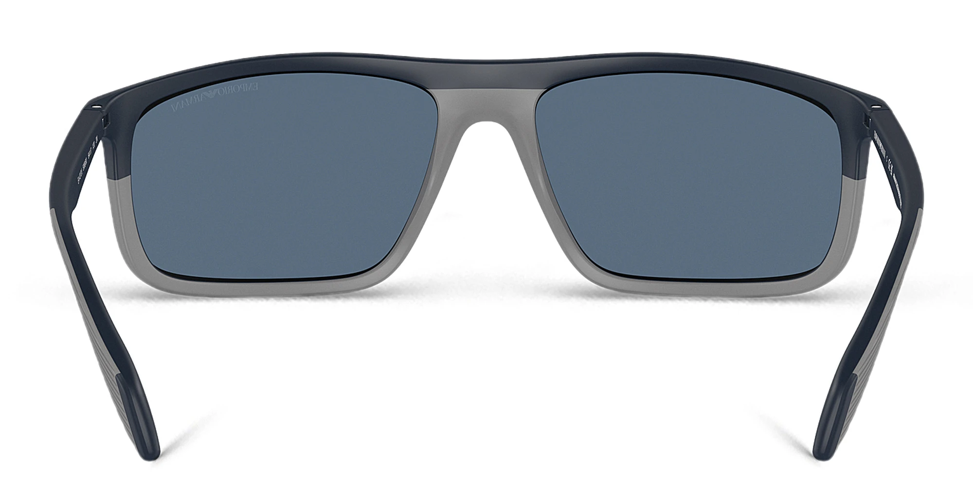 Shop Emporio Armani Pilot Sunglasses in Matte Blue/Rubber Grey online.