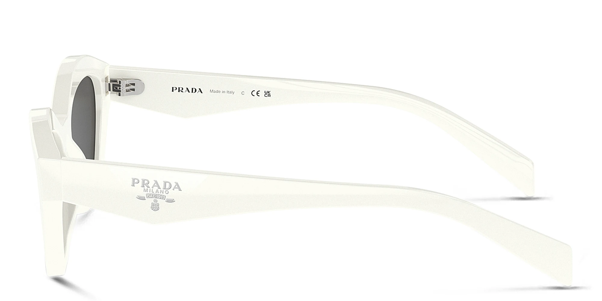 Shop PRADA Butterfly Sunglasses in White online.