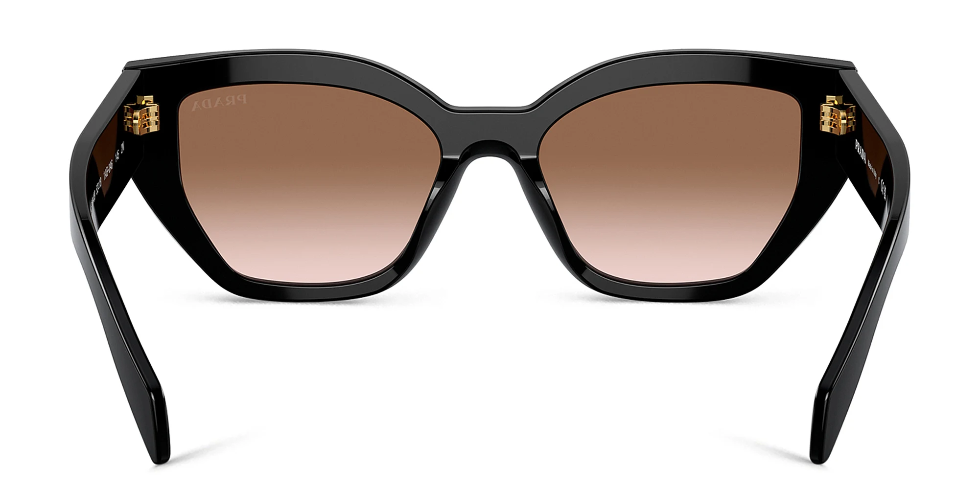 Shop PRADA Logo Butterfly Sunglasses in Black online.