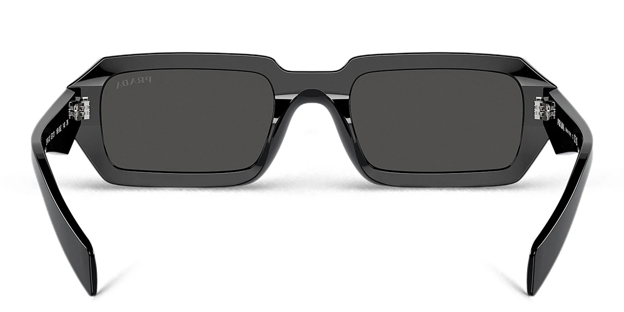 Shop PRADA Rectangle Sunglasses in Black online.