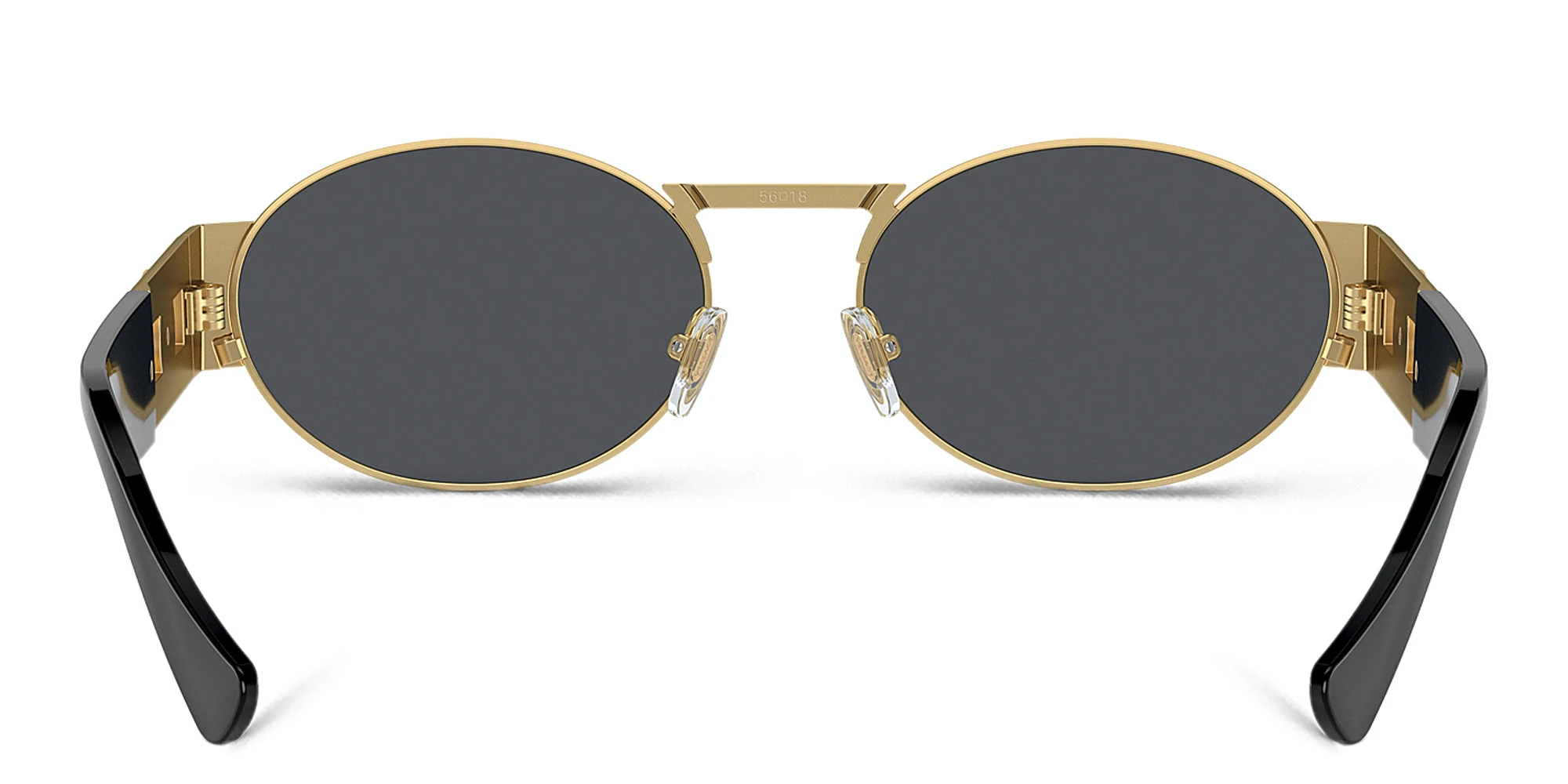 Shop VERSACE Medusa Unisex Oval Sunglasses in Gold online.