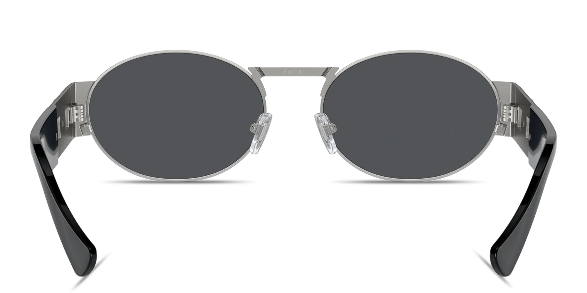Shop VERSACE Medusa Unisex Oval Sunglasses in Silver online.