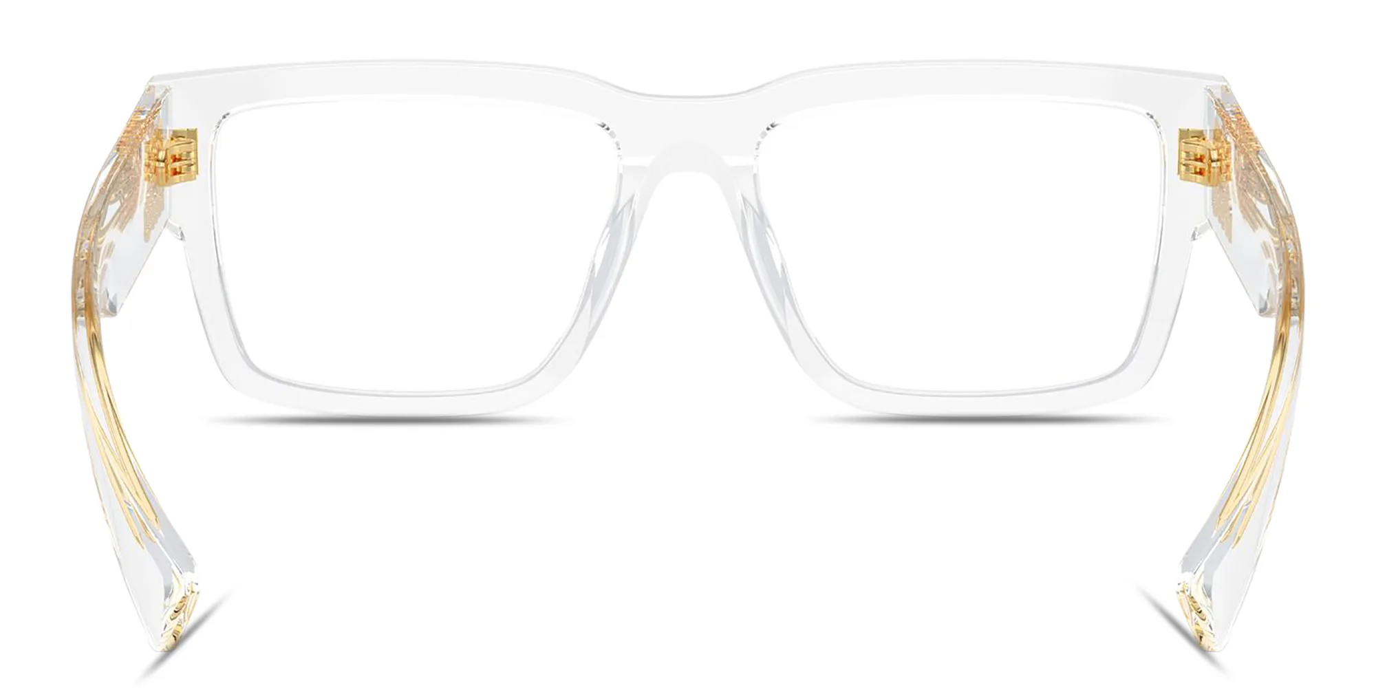 Shop MIU MIU Vertical Logo Rectangle Eyeglasses in Clear online.