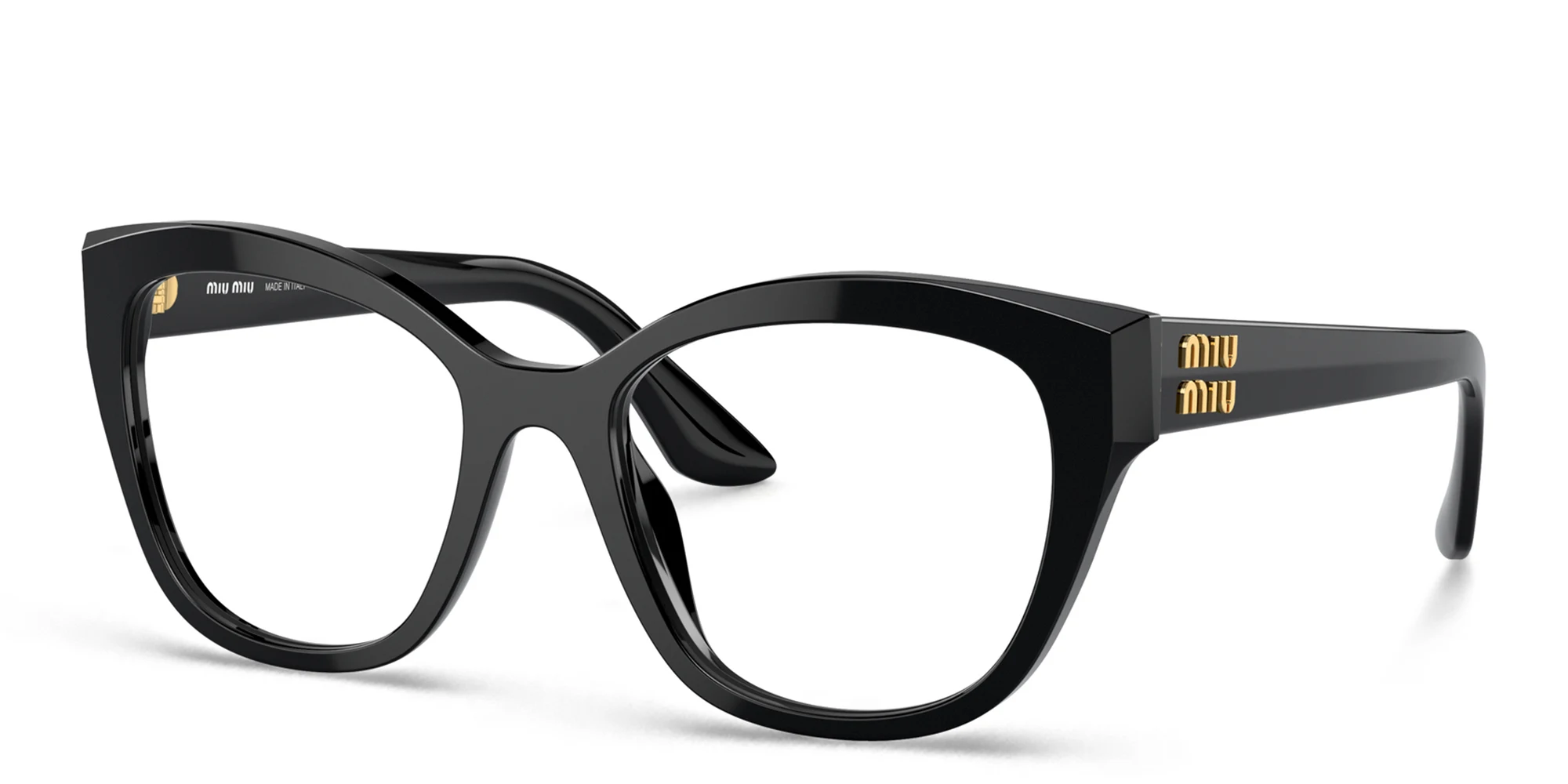 Shop MIU MIU Square Eyeglasses in Black online.