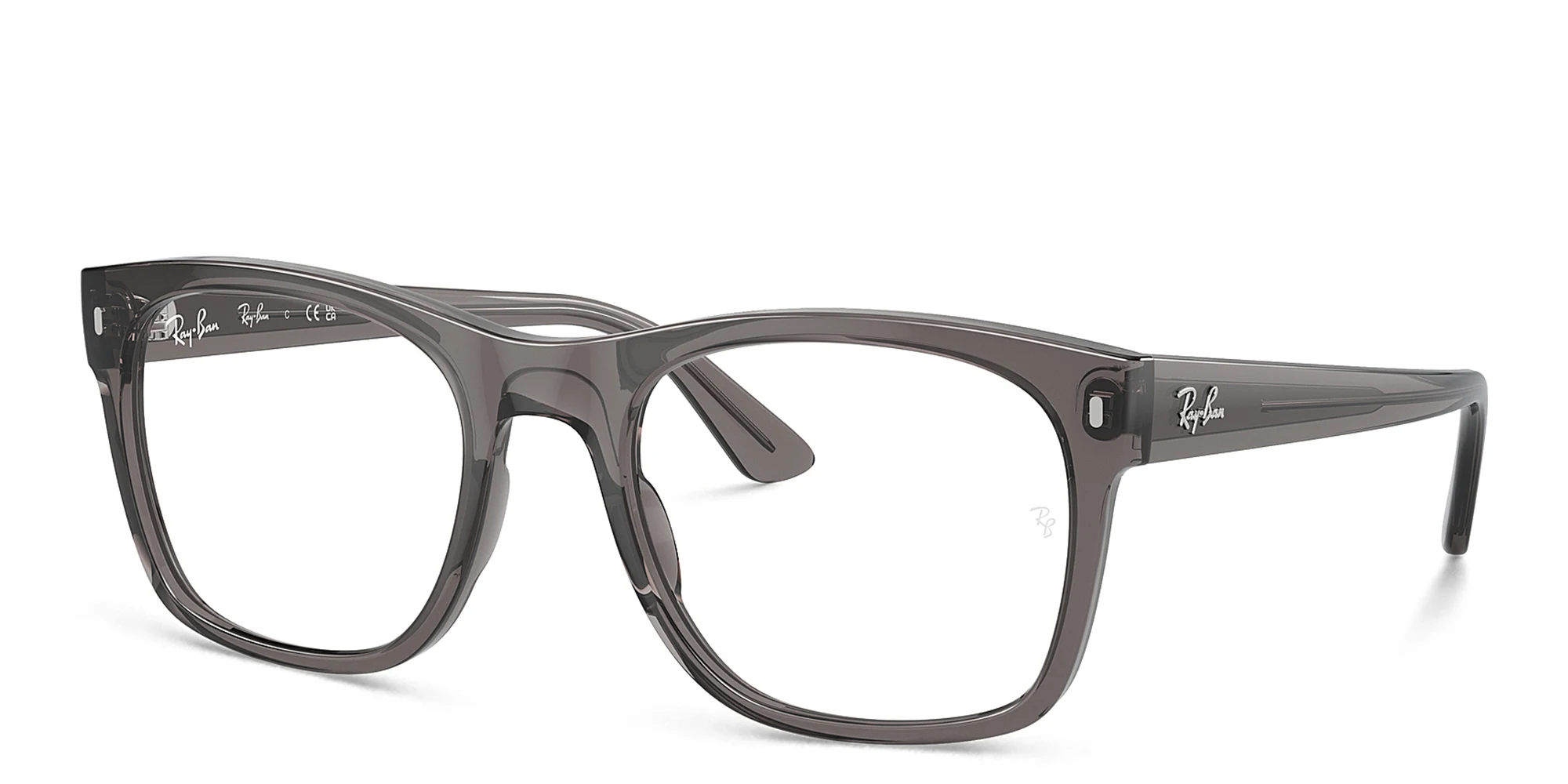 Shop Ray-Ban Unisex Square Eyeglasses in Opal Dark Grey online.
