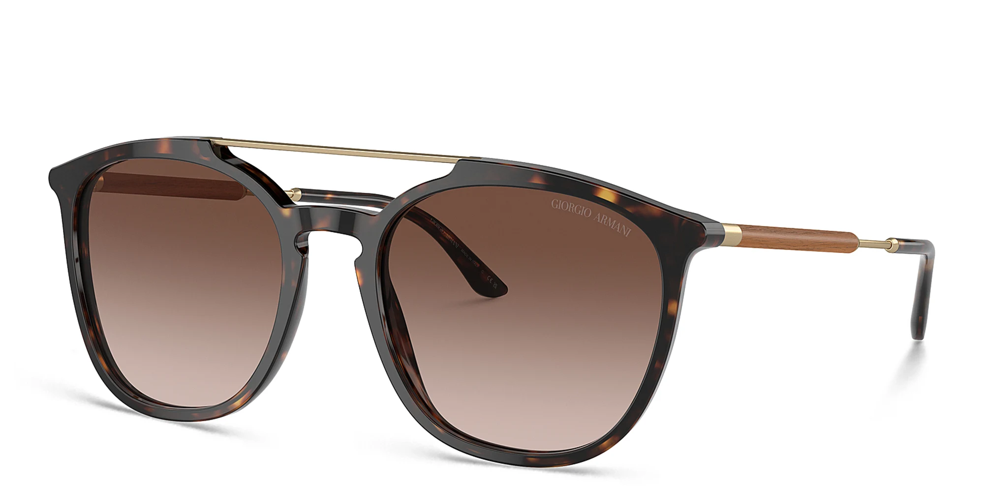 Shop GIORGIO ARMANI Square Sunglasses in Havana online.