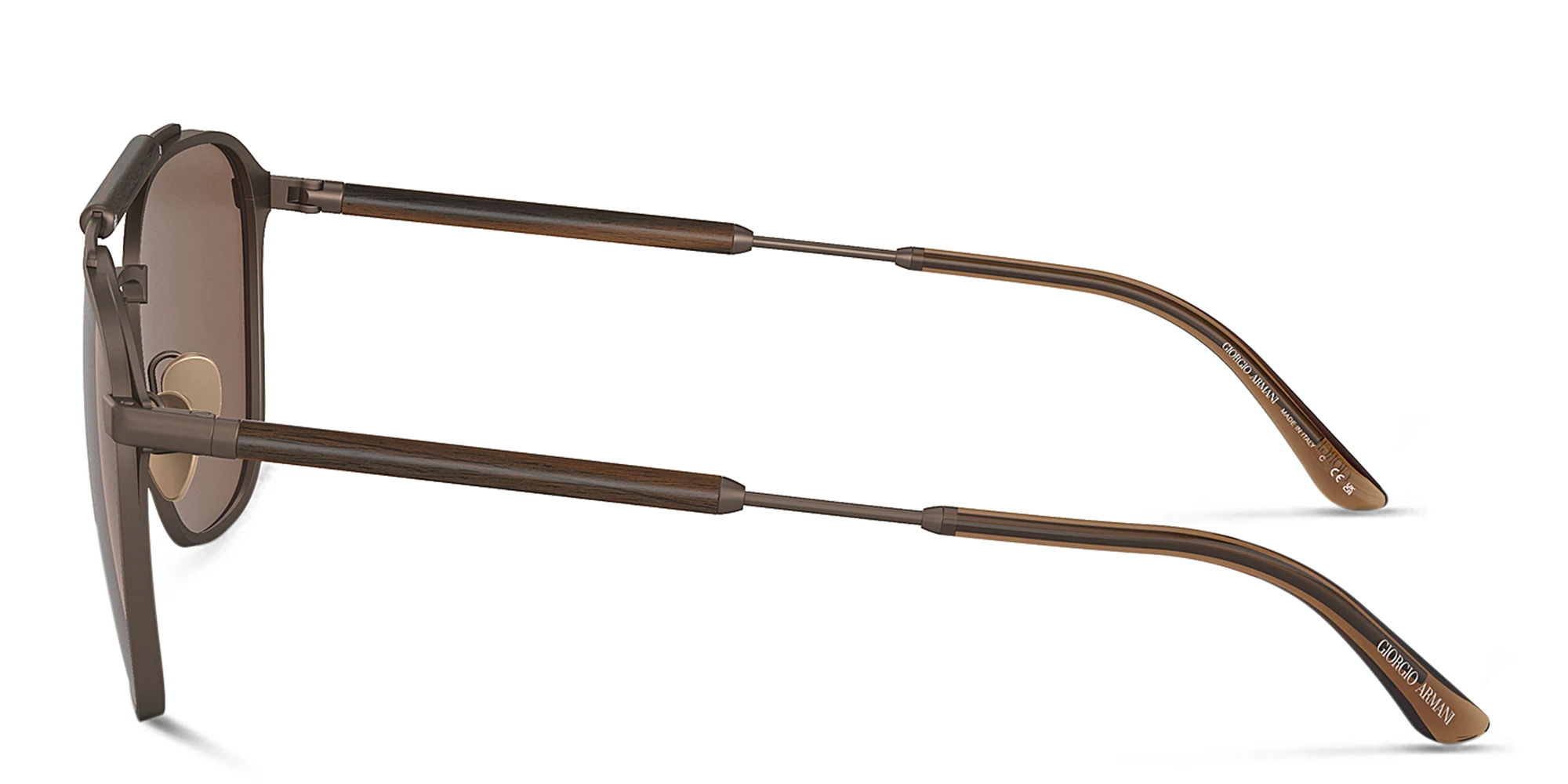 Shop GIORGIO ARMANI Square Sunglasses in Matte Bronze online.