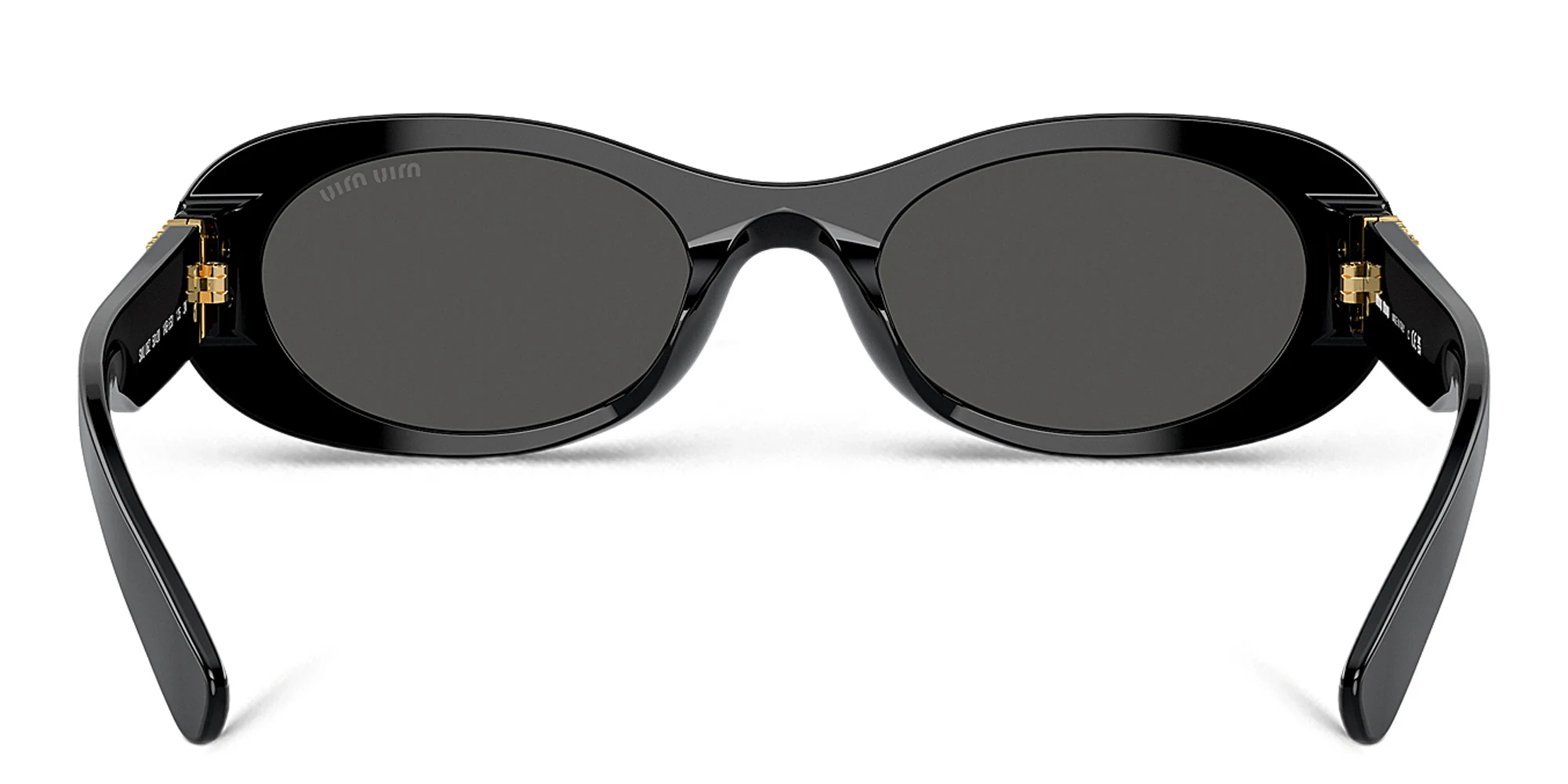 Shop MIU MIU Oval Sunglasses in Black online.