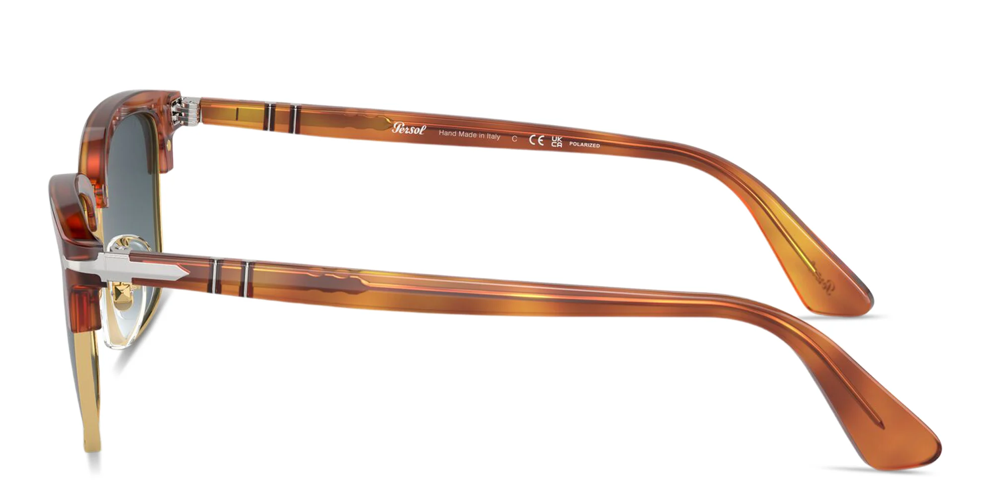 Shop PERSOL Arrow Unisex Rectangle Sunglasses in Terra Di Siena online.