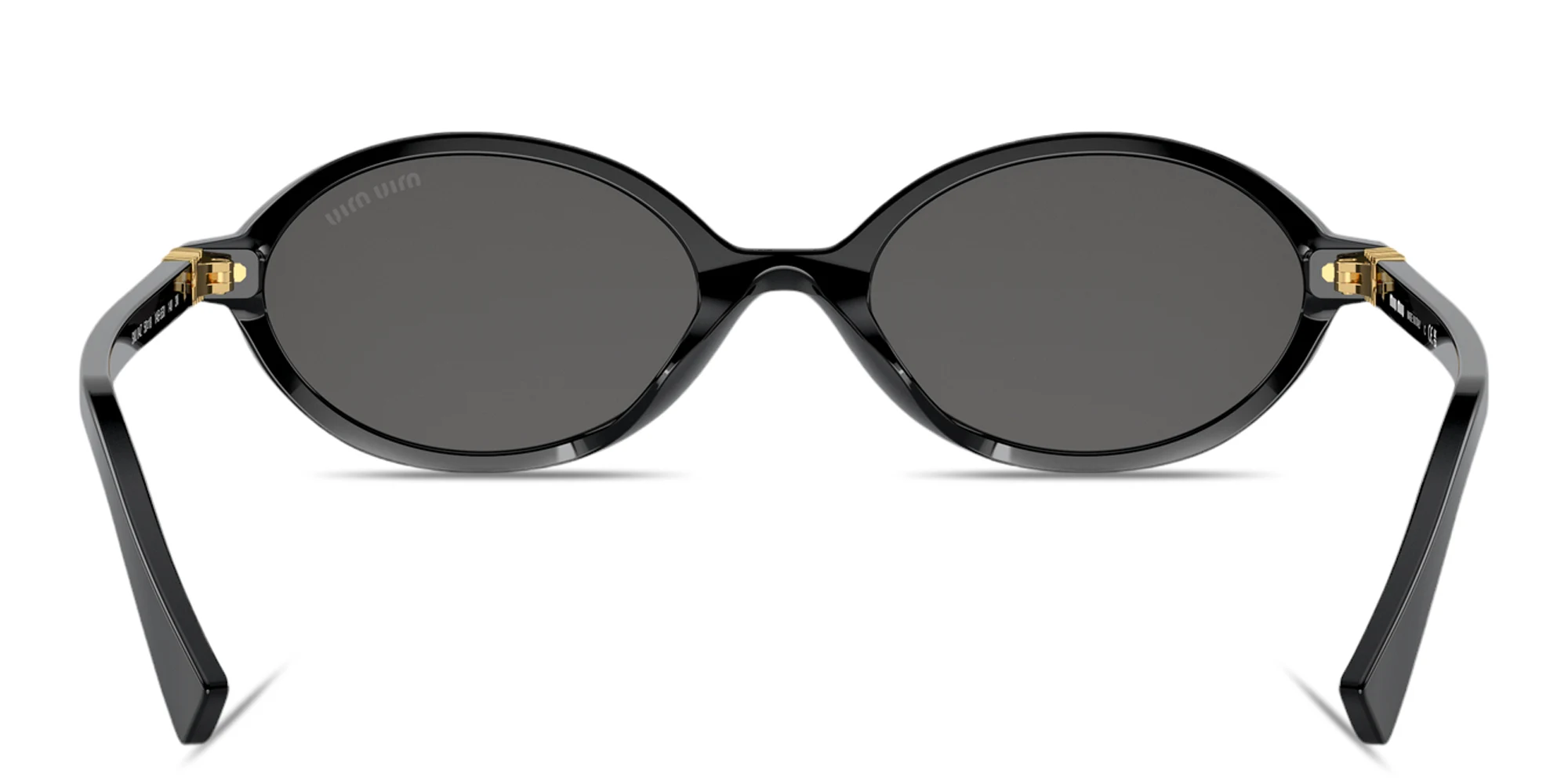 Shop MIU MIU Miu Regard Oval Sunglasses in Black online.