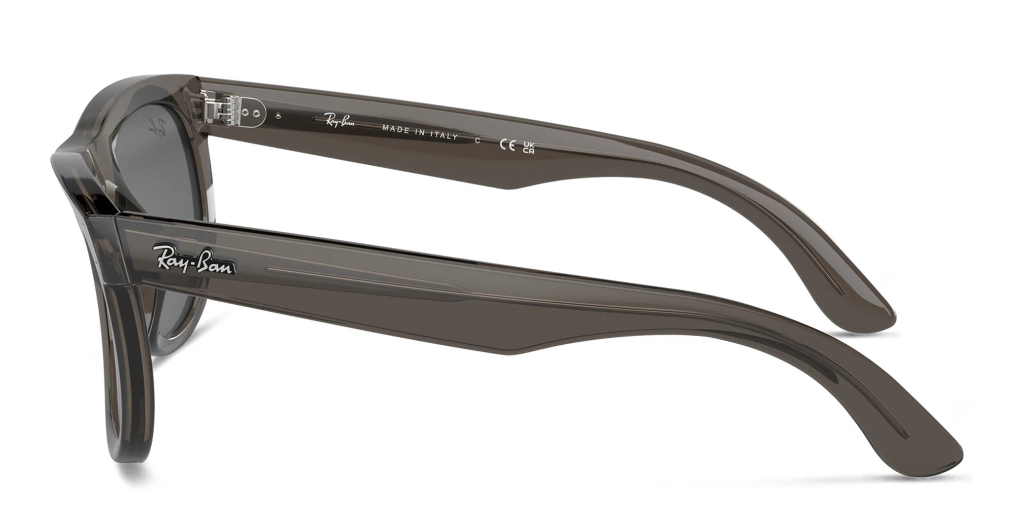 Shop Ray-Ban Wayfarer Reverse Unisex Square Sunglasses in Transparent Dark Grey online.