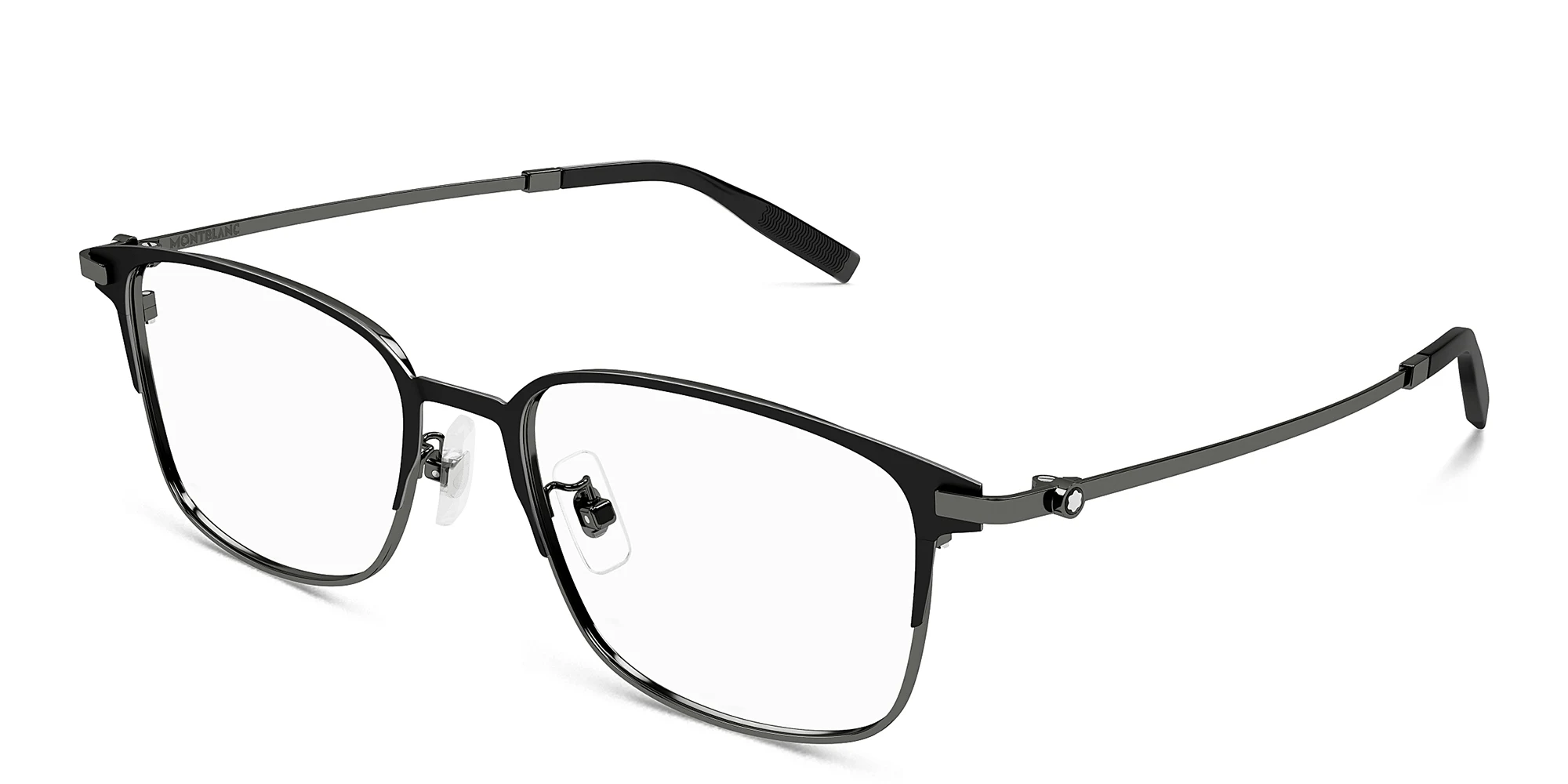 Shop MONTBLANC Snowcap Square Eyeglasses in Gunmetal online.