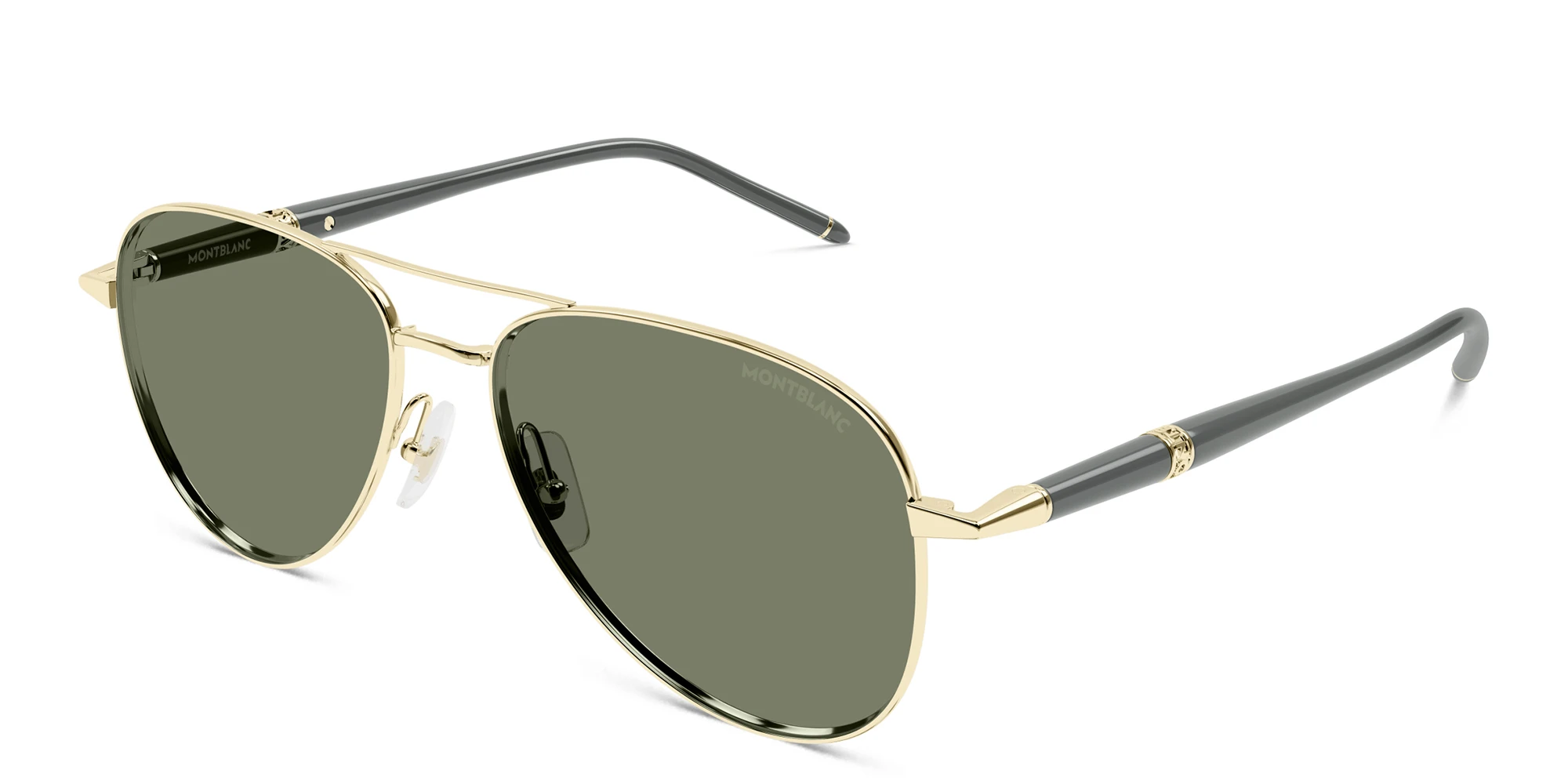 Shop MONTBLANC Meisterstück Pilot Sunglasses in Gold online.