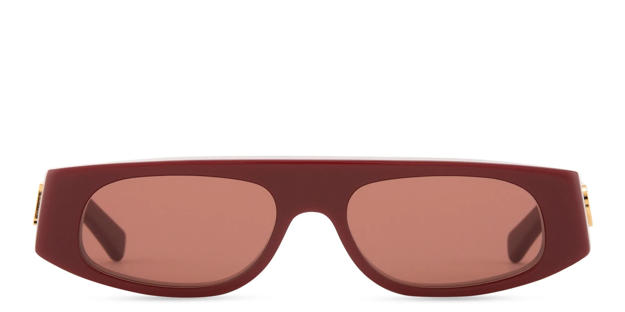 Shop GUCCI Logo Signature Irregular Sunglasses in Burgundy online.