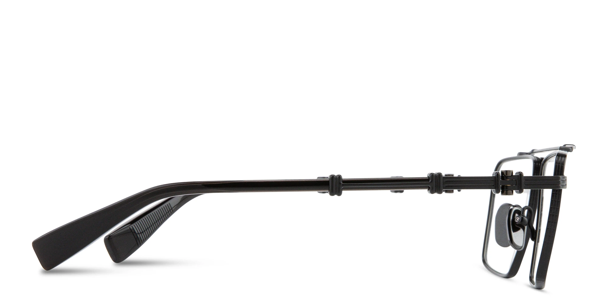 Shop BALMAIN Brigade VI Unisex Wide Rectangle Eyeglasses in Black online.