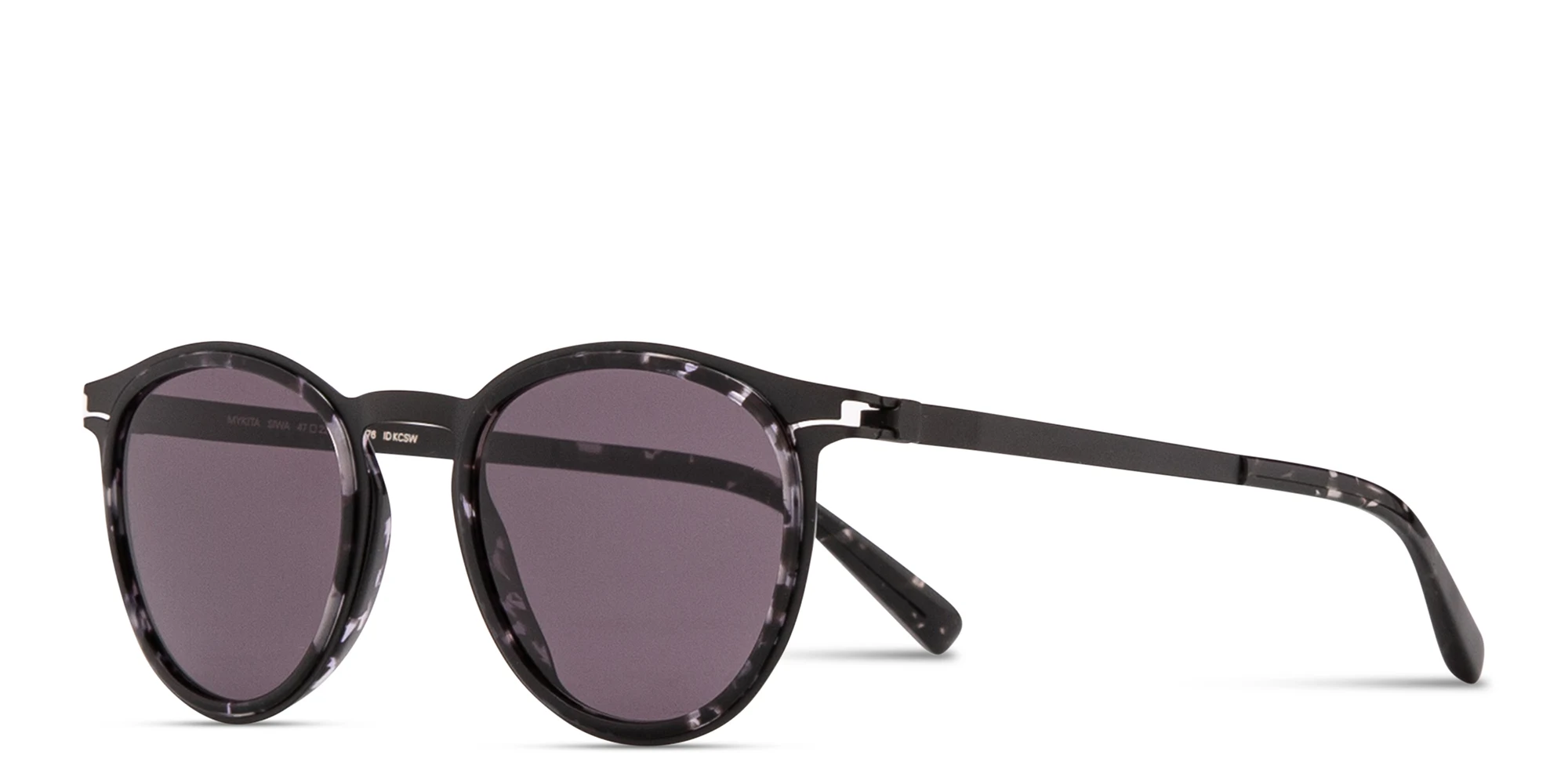 Shop MYKITA Siwa Unisex Round Sunglasses in Black online.