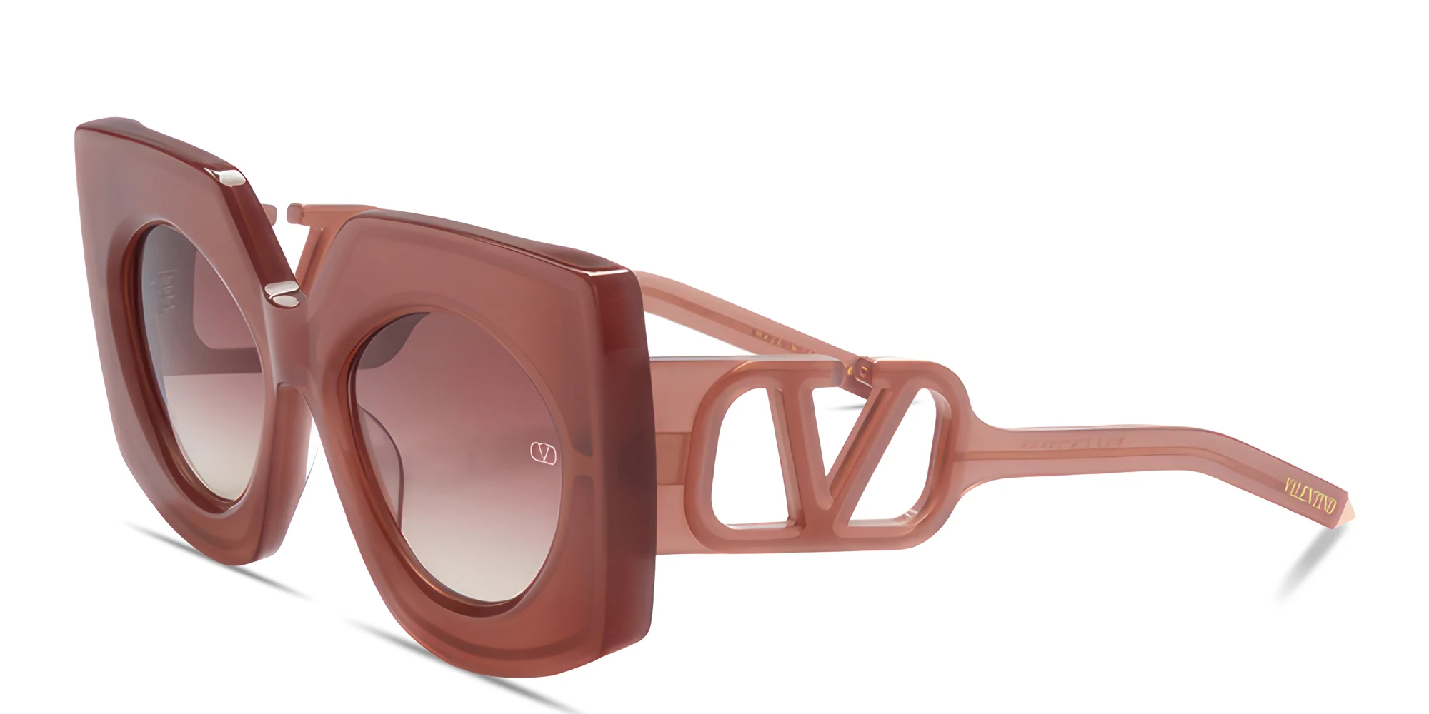 Shop VALENTINO V - Soul Oversized Square Sunglasses in Pink online.