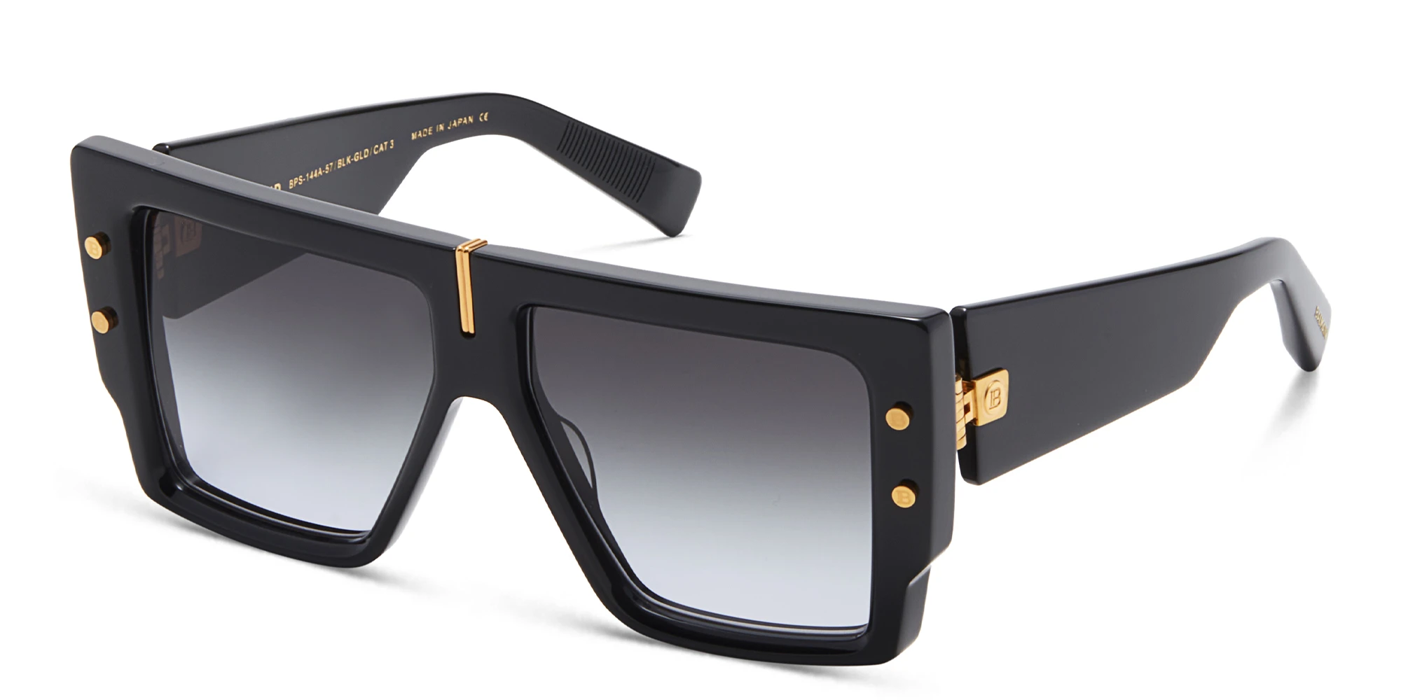 Shop BALMAIN B-Grand Unisex Oversized Square Sunglasses in Black online.