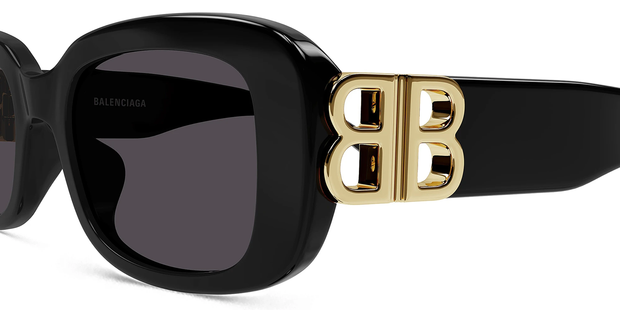 Shop BALENCIAGA Dynasty Rectangle Sunglasses in Black online.