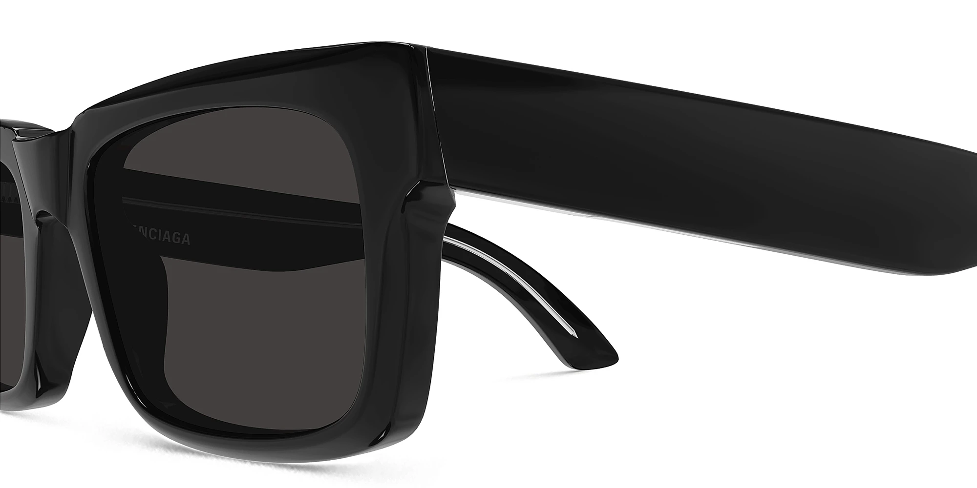 Shop BALENCIAGA Everyday Rectangle Sunglasses in Black online.