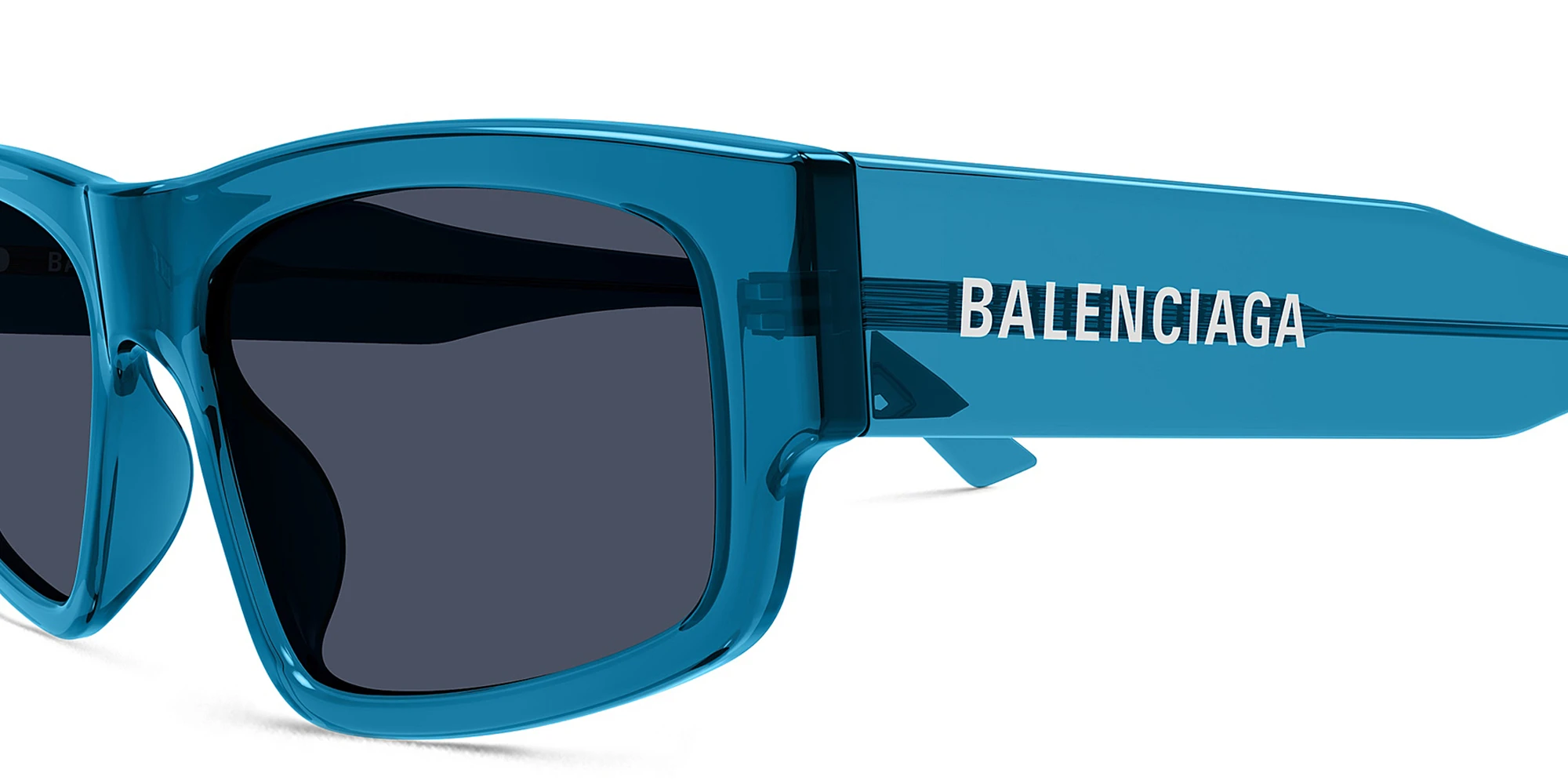 Shop BALENCIAGA Everyday Unisex Rectangle Sunglasses in Blue online.