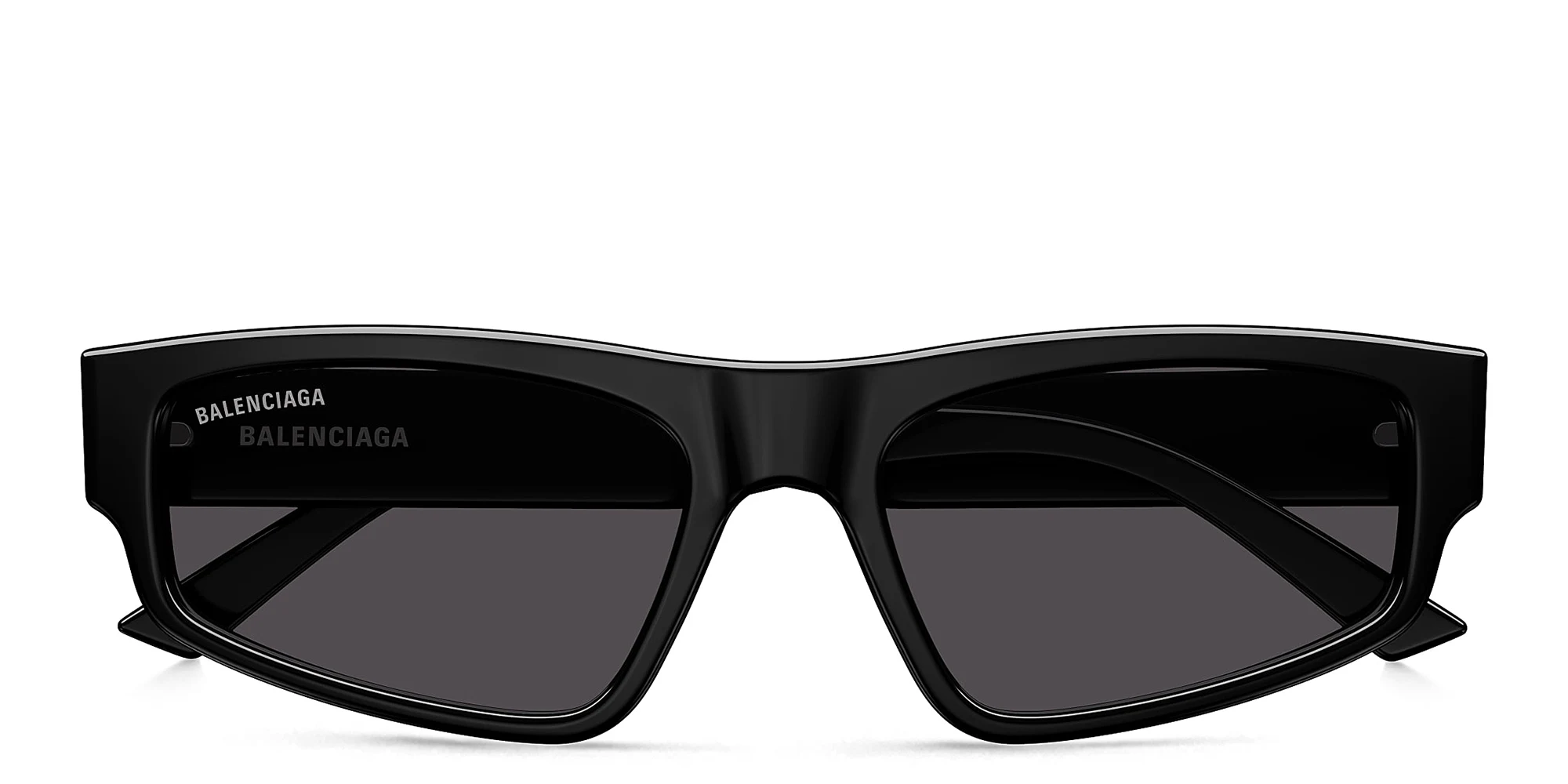 Shop BALENCIAGA Everyday Unisex Rectangle Sunglasses in Black online.