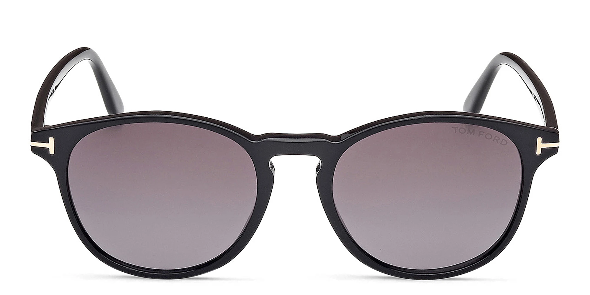 Shop TOM FORD Lewis Round Sunglasses in Shiny Black online.