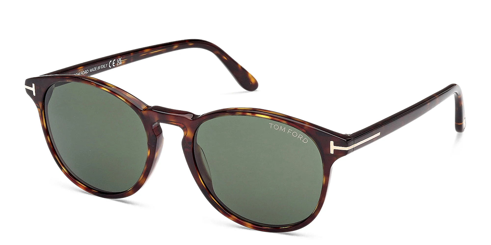 Shop TOM FORD Lewis Round Sunglasses in Dark Havana online.