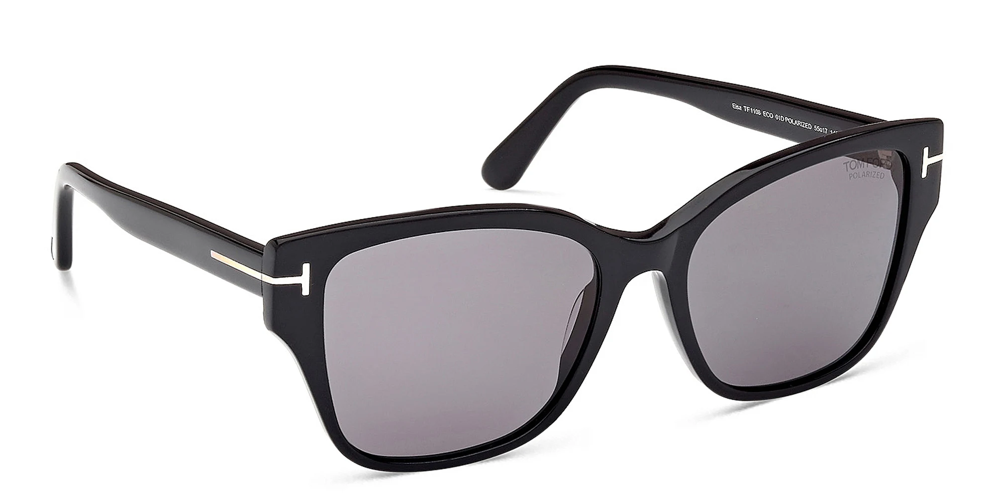Shop TOM FORD Elsa Butterfly Sunglasses in Shiny Black online.