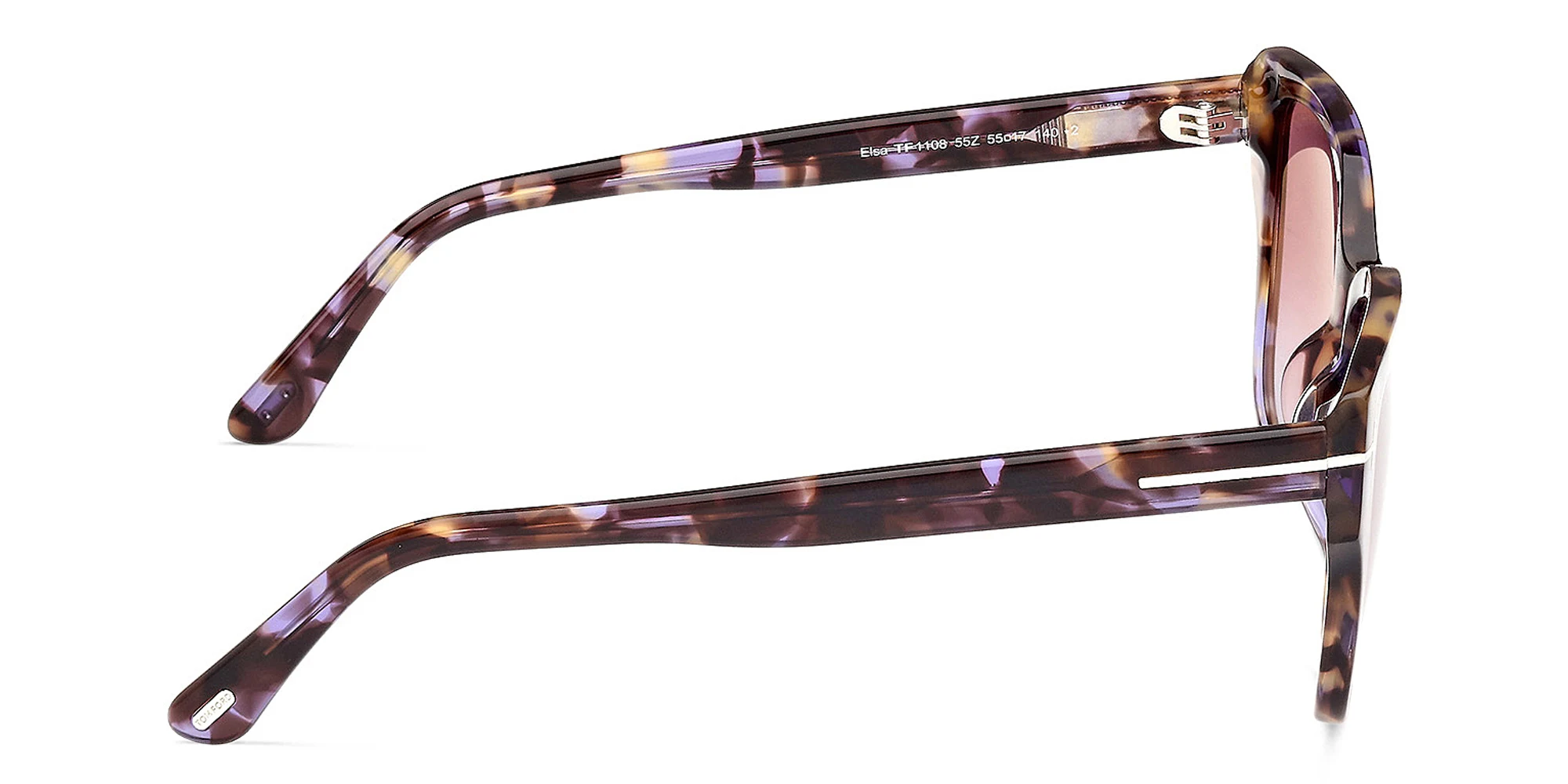 Shop TOM FORD Elsa Butterfly Sunglasses in Colored Havana online.