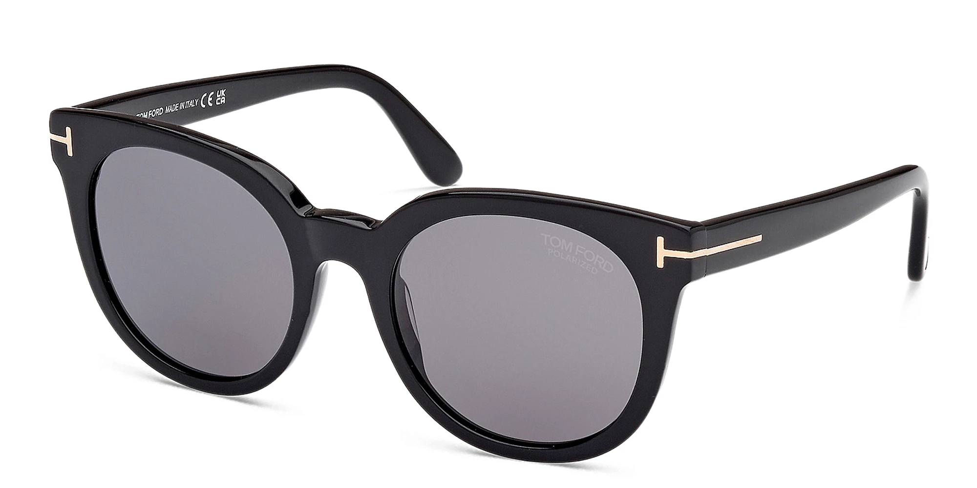 Shop TOM FORD Moira Butterfly Sunglasses in Shiny Black online.