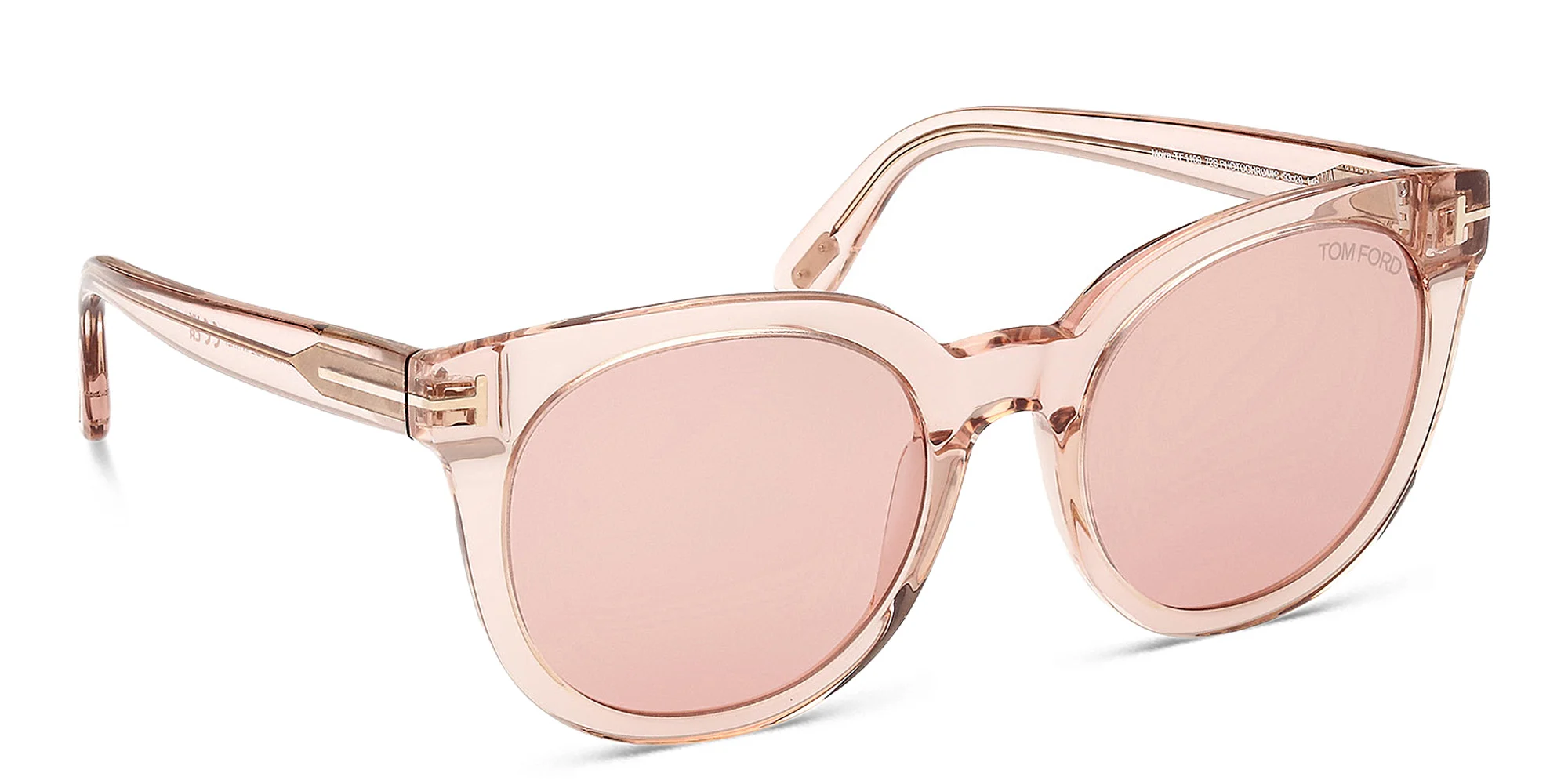 Shop TOM FORD Moira Butterfly Sunglasses in Transparent Pink online.