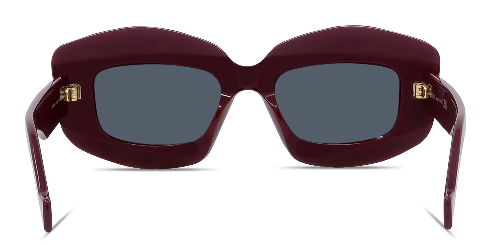 Shop LOEWE Anagram Red Rectangular Sunglasses in Solid bordeaux online.