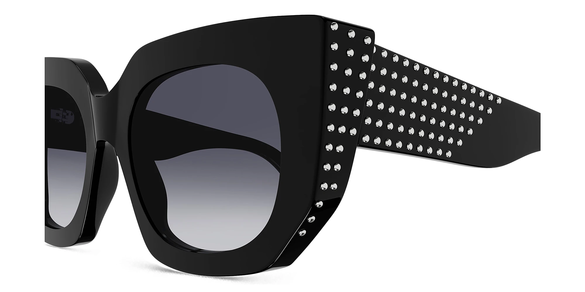 Shop ALAIA Stud-Embellished Square Sunglasses in Black online.