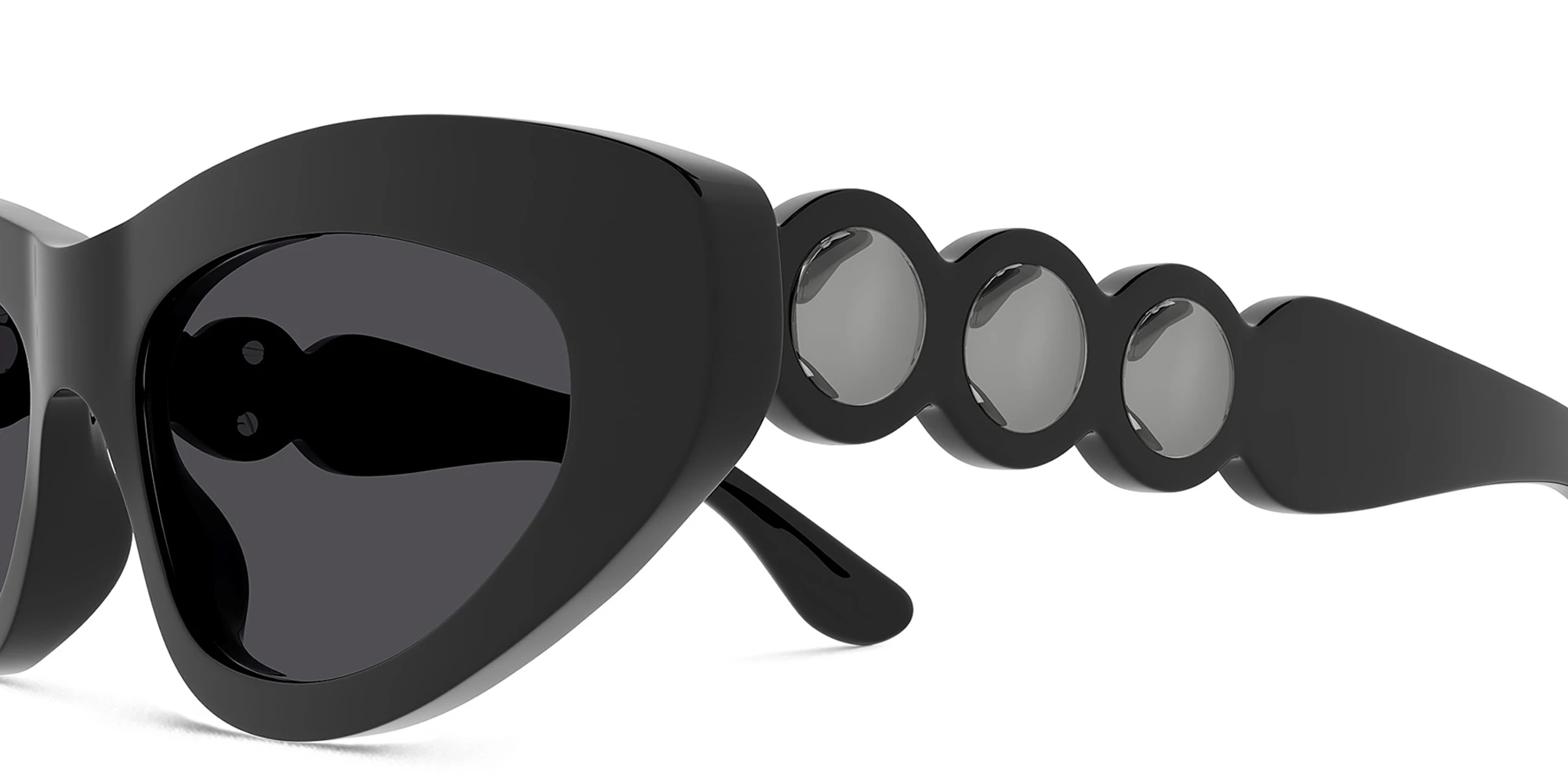 Shop ALAIA Scalloped Cat-Eye Sunglasses in Black online.