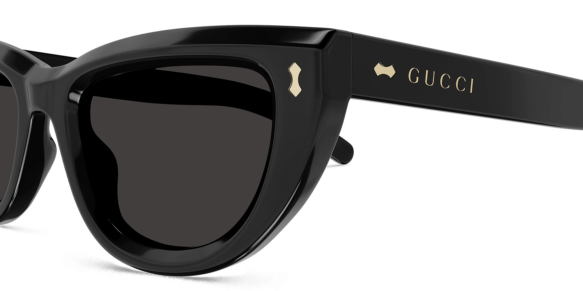 Shop GUCCI Rivetto Cat-Eye Sunglasses in Black online.