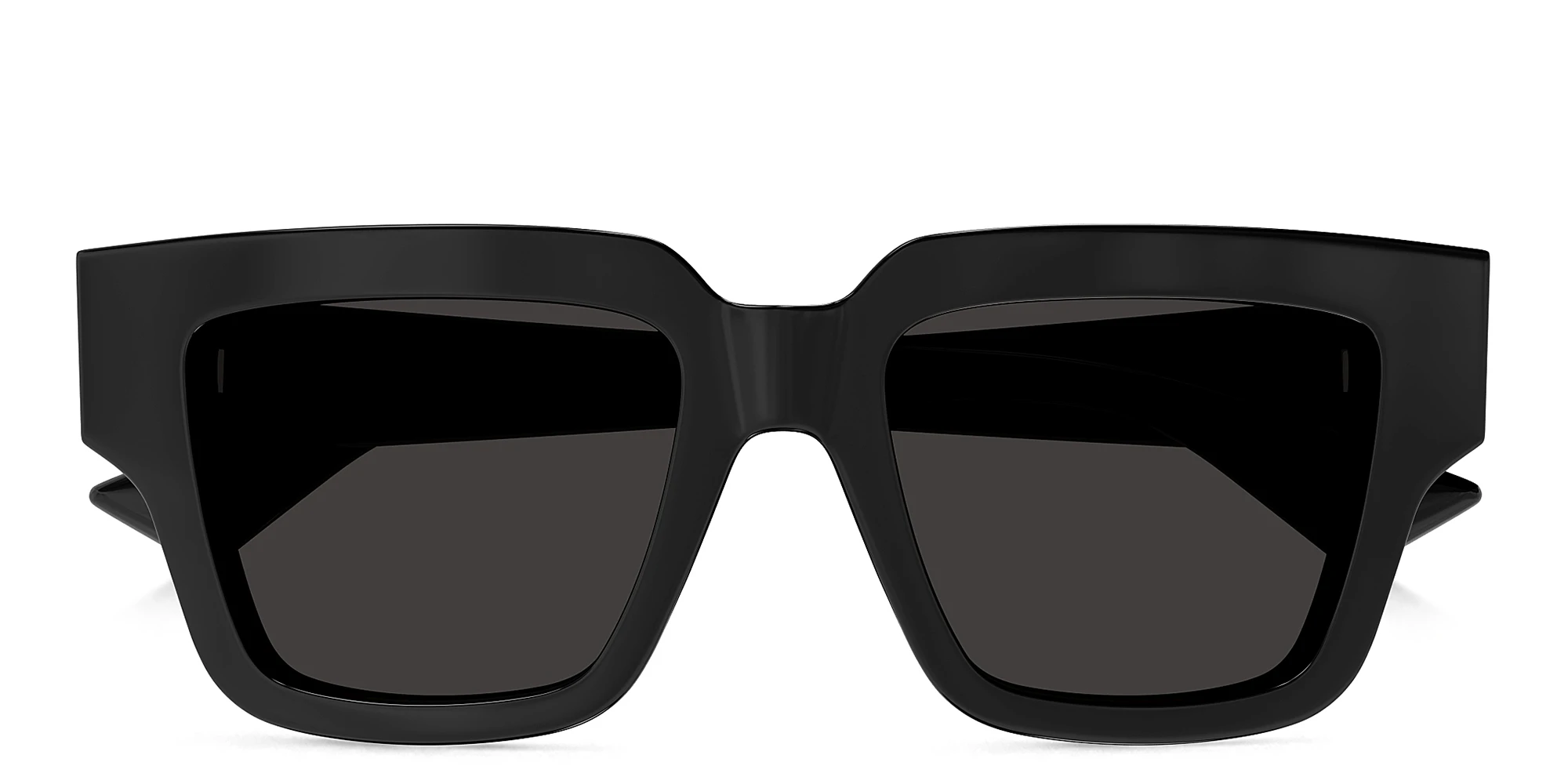 Shop BOTTEGA VENETA Nude Triangle Square Sunglasses in Black online.
