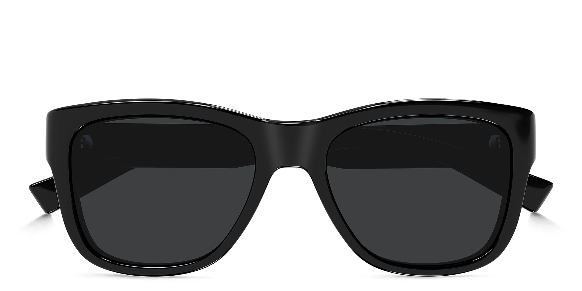Shop SAINT LAURENT Script Square Sunglasses in Black online.