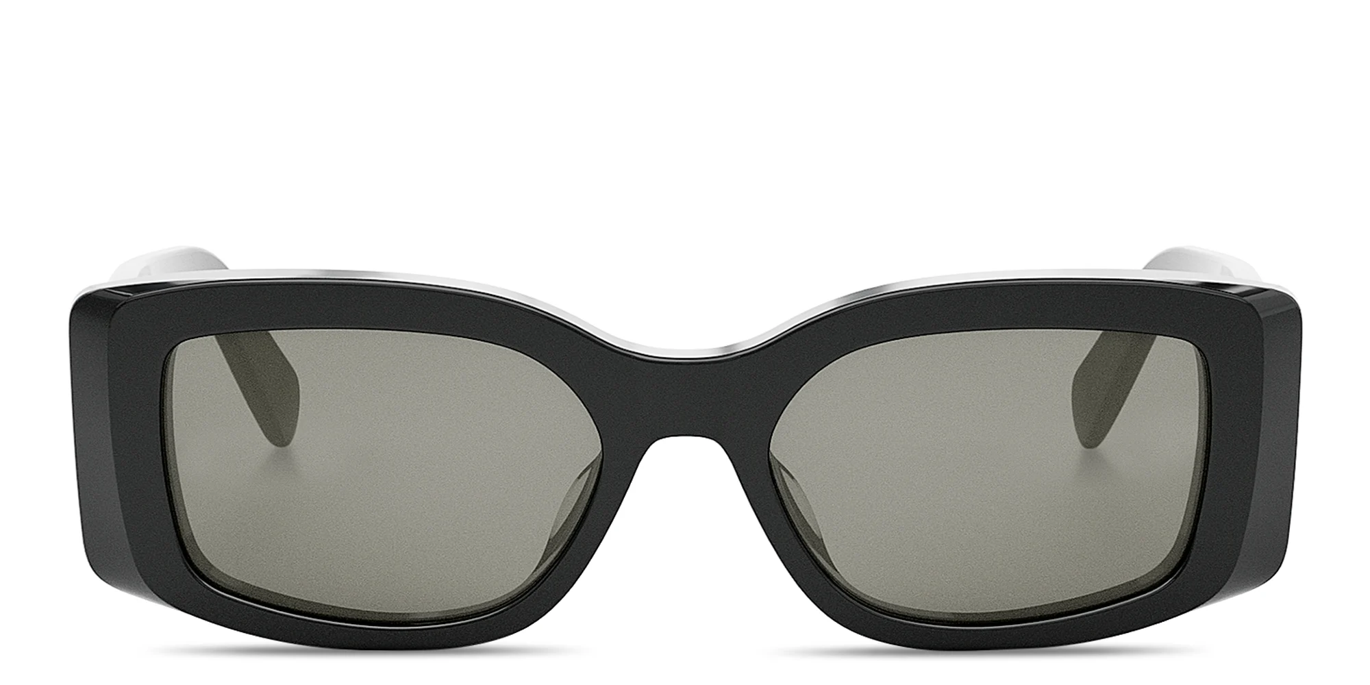 Shop CELINE Maxi Triomphe Rectangular Sunglasses in Black online.