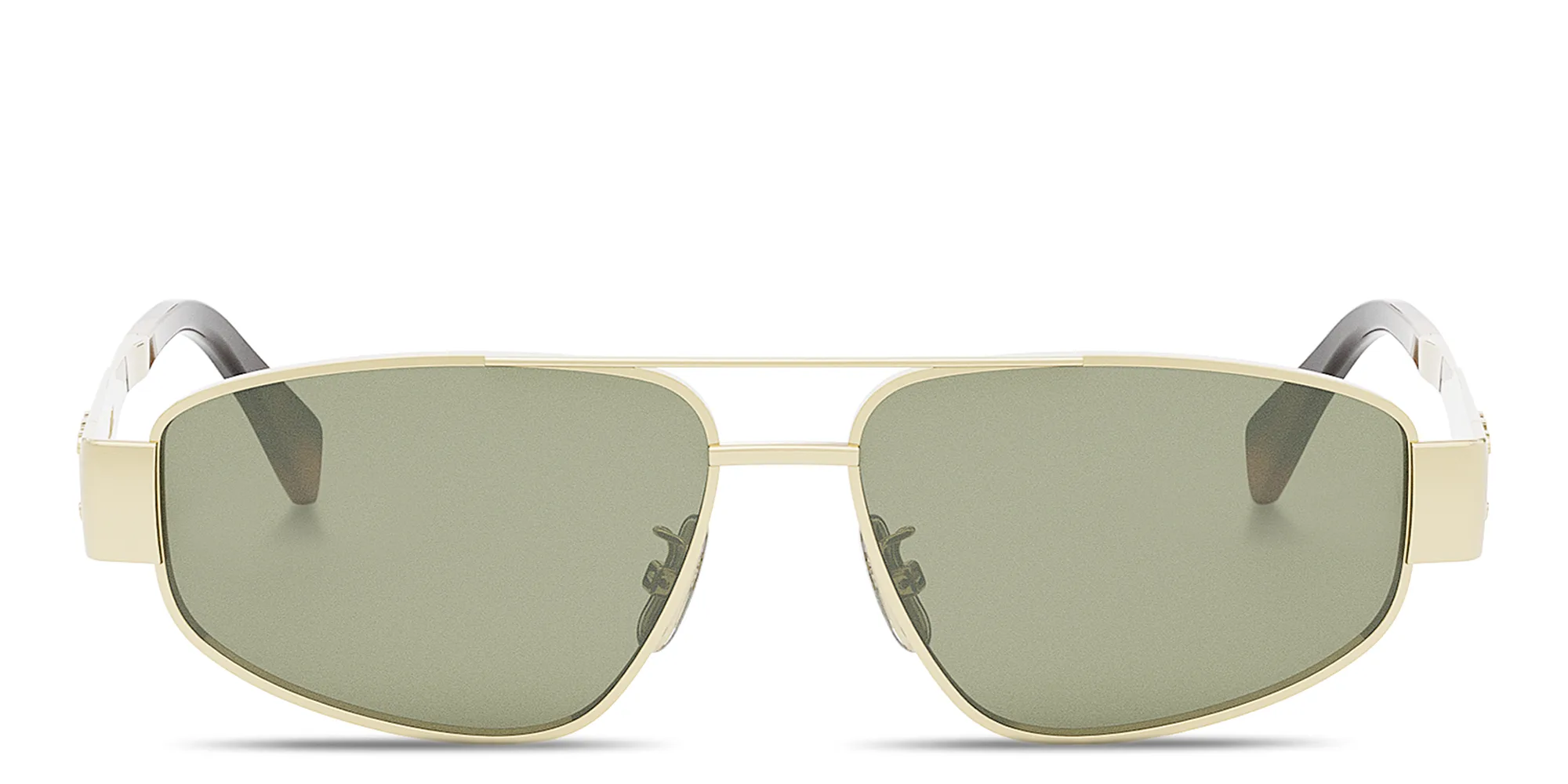 Shop CELINE Metal Triomphe Pilot Sunglasses in Gold online.