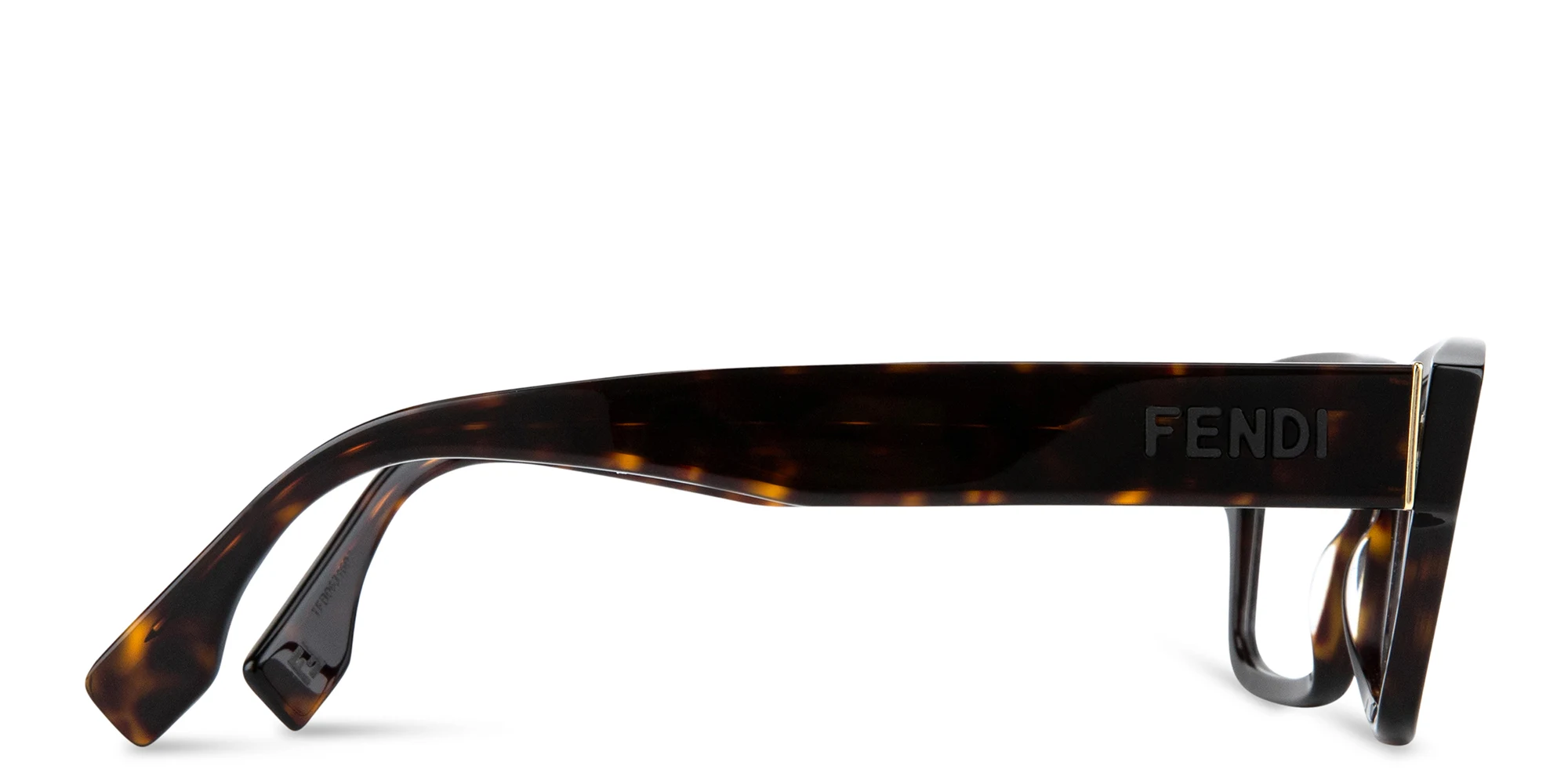 Shop FENDI Fendi Signature Wide Rectangle Eyeglasses in Havana online.