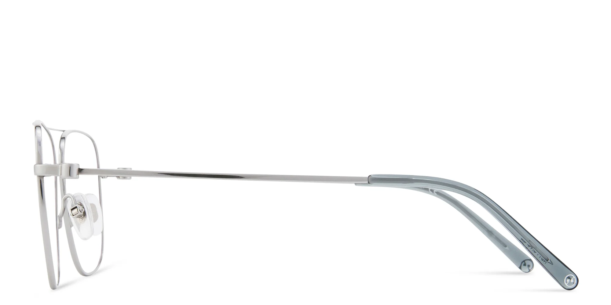 Shop EYE'M Wide Aviator Eyeglasses in Silver online.