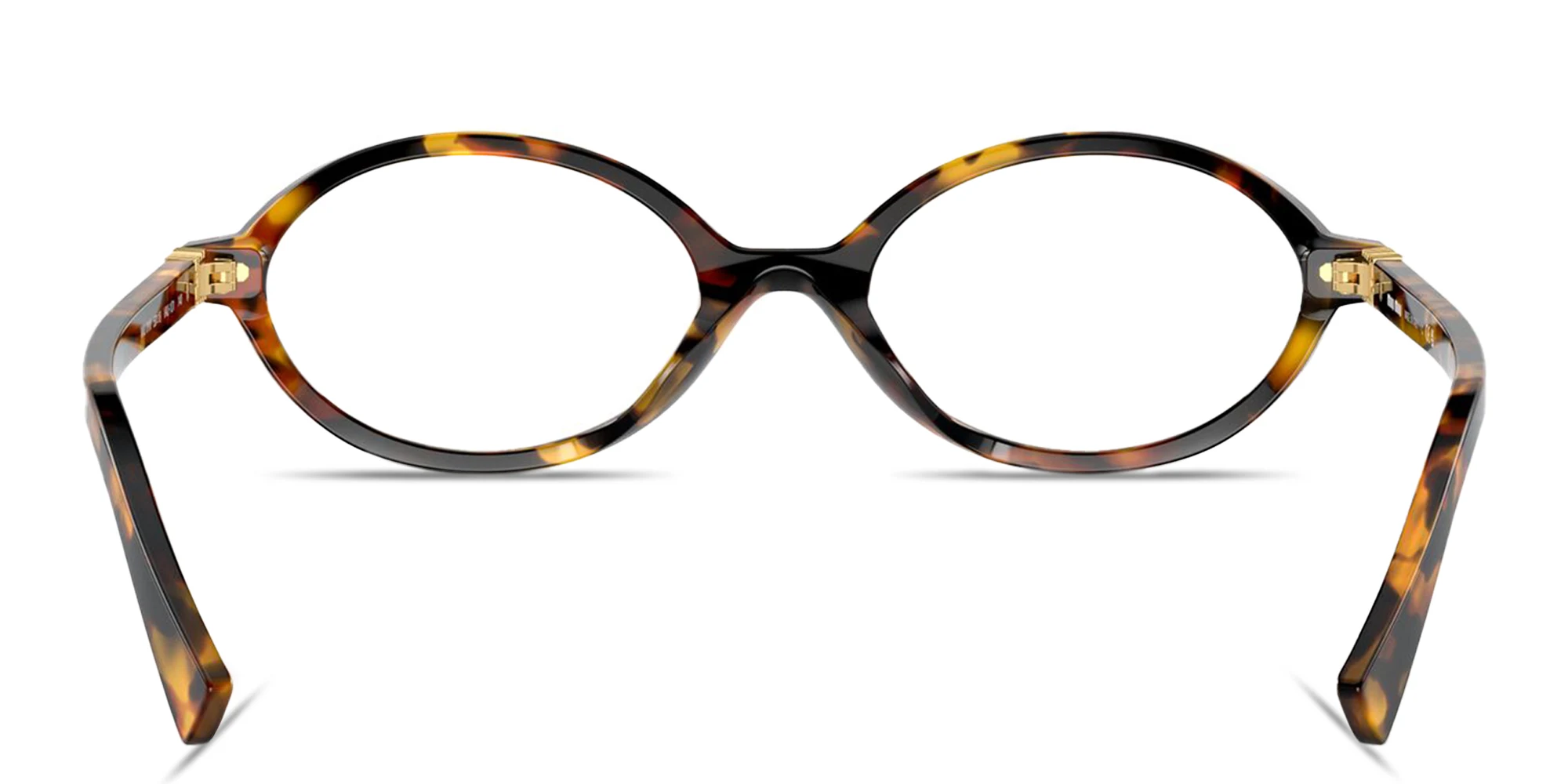 Shop MIU MIU Round Eyeglasses in Honey Havana online.