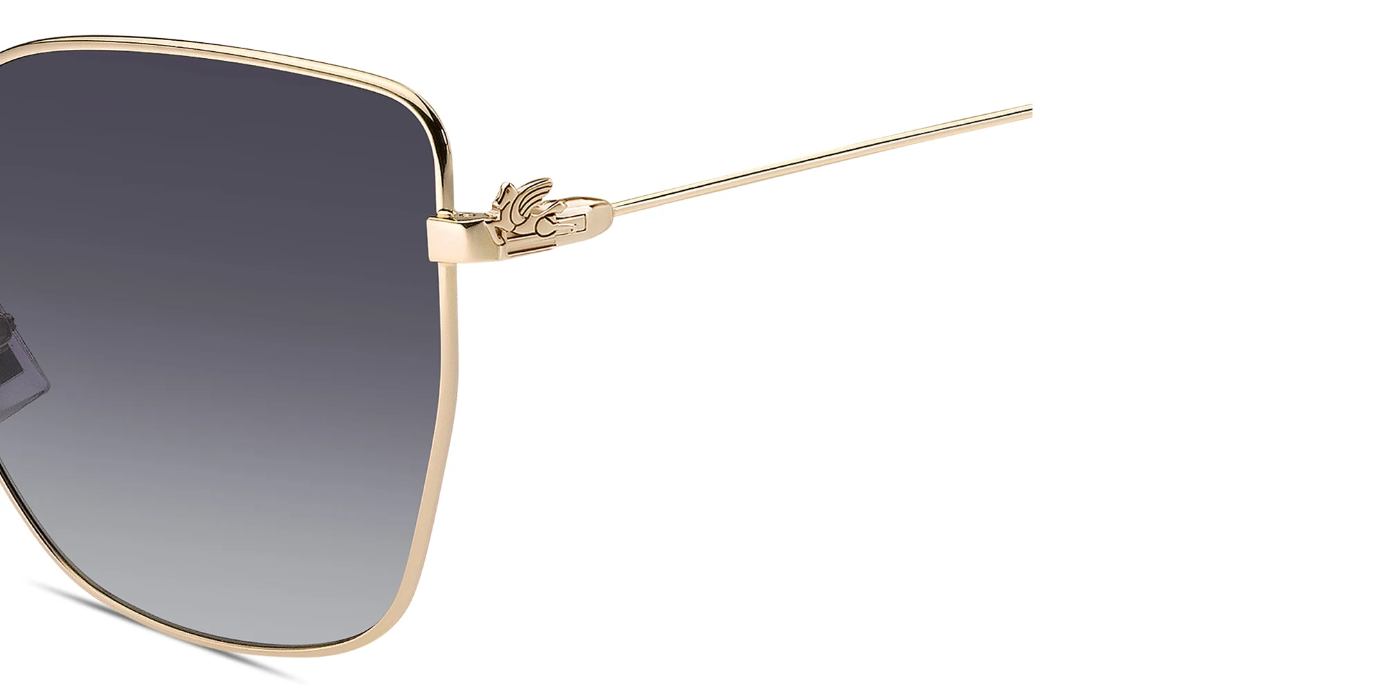 Shop ETRO Bold Pegaso Oversized Cat-Eye Sunglasses in Rose Gold online.