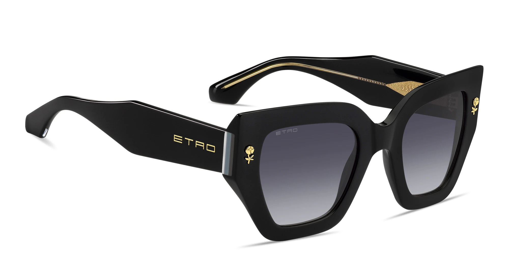 Shop ETRO Etromania Oversized Cat-Eye Sunglasses in Black online.