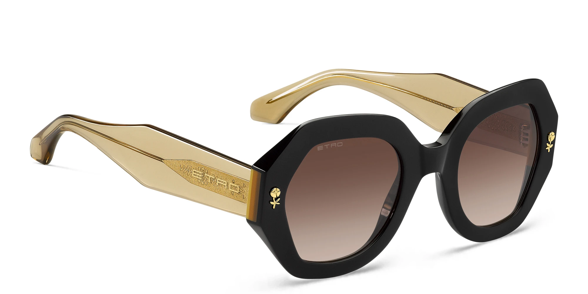 Shop ETRO Etromania Oversized Butterfly Sunglasses in Black online.